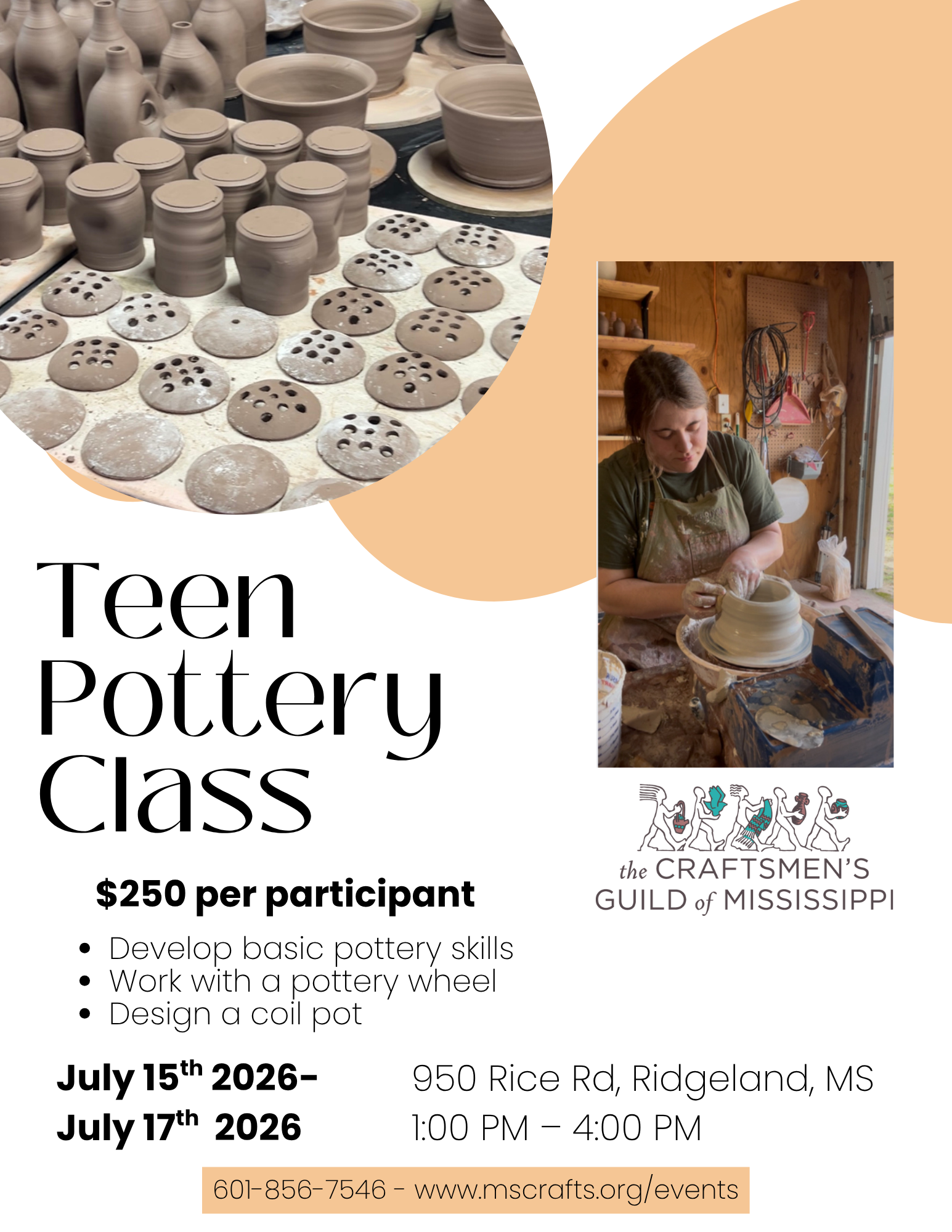 Teen Pottery Class with Artisan Emily Elliot