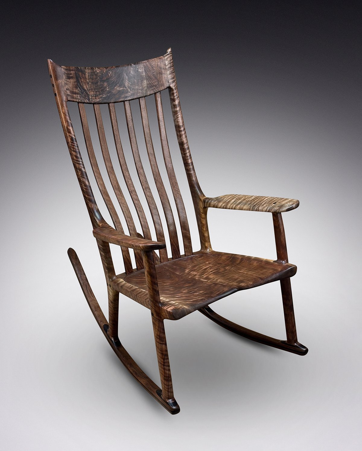 Maloof Inspired Ernest Rocking Chair, Walnut