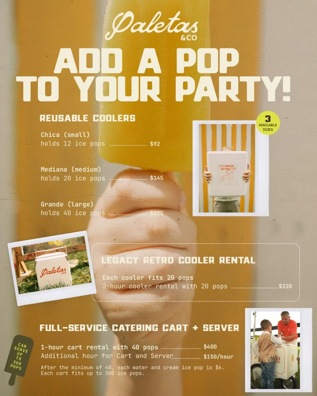 Book Paletas &amp; Co. for Your Spring + Summer Events NOW.

Make your upcoming celebrations unforgettable with our delicious all natural popsicles.

Comment FLAVORS and we&rsquo;ll share our fresh Spring flavor lineup with you! 🍋

We&rsquo;re looki