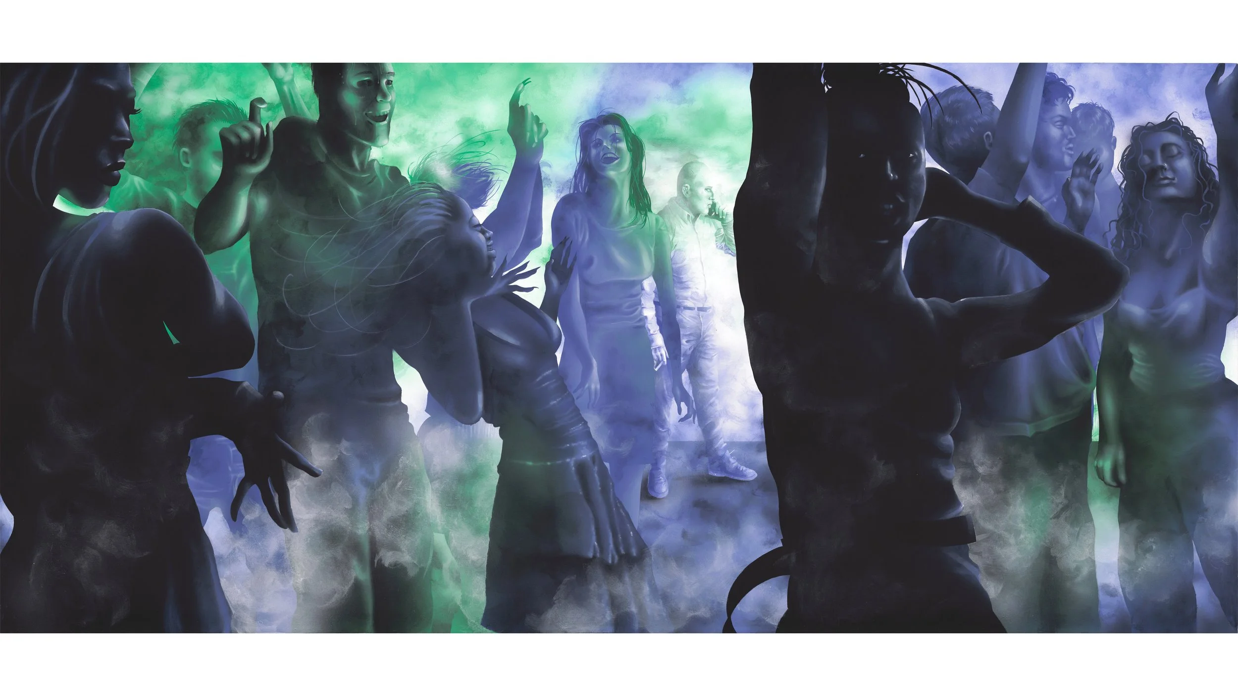 "The Call", 2025.  Acrylic paint on wood, 200x90 cm/ 79x35 inch.