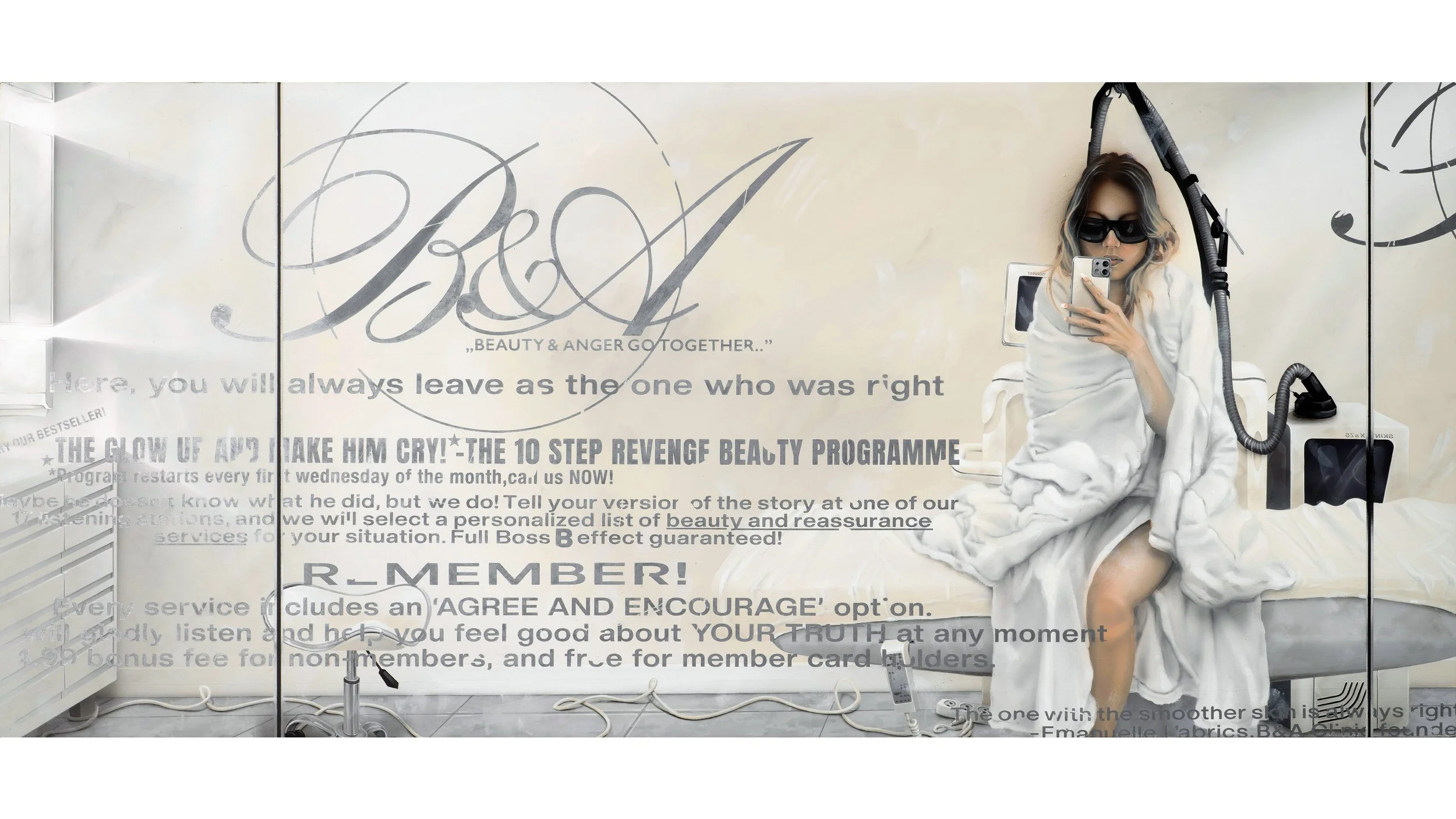 "Selfie", 2025.  Acrylic paint on wood, 200x90 cm/ 79x35 inch.