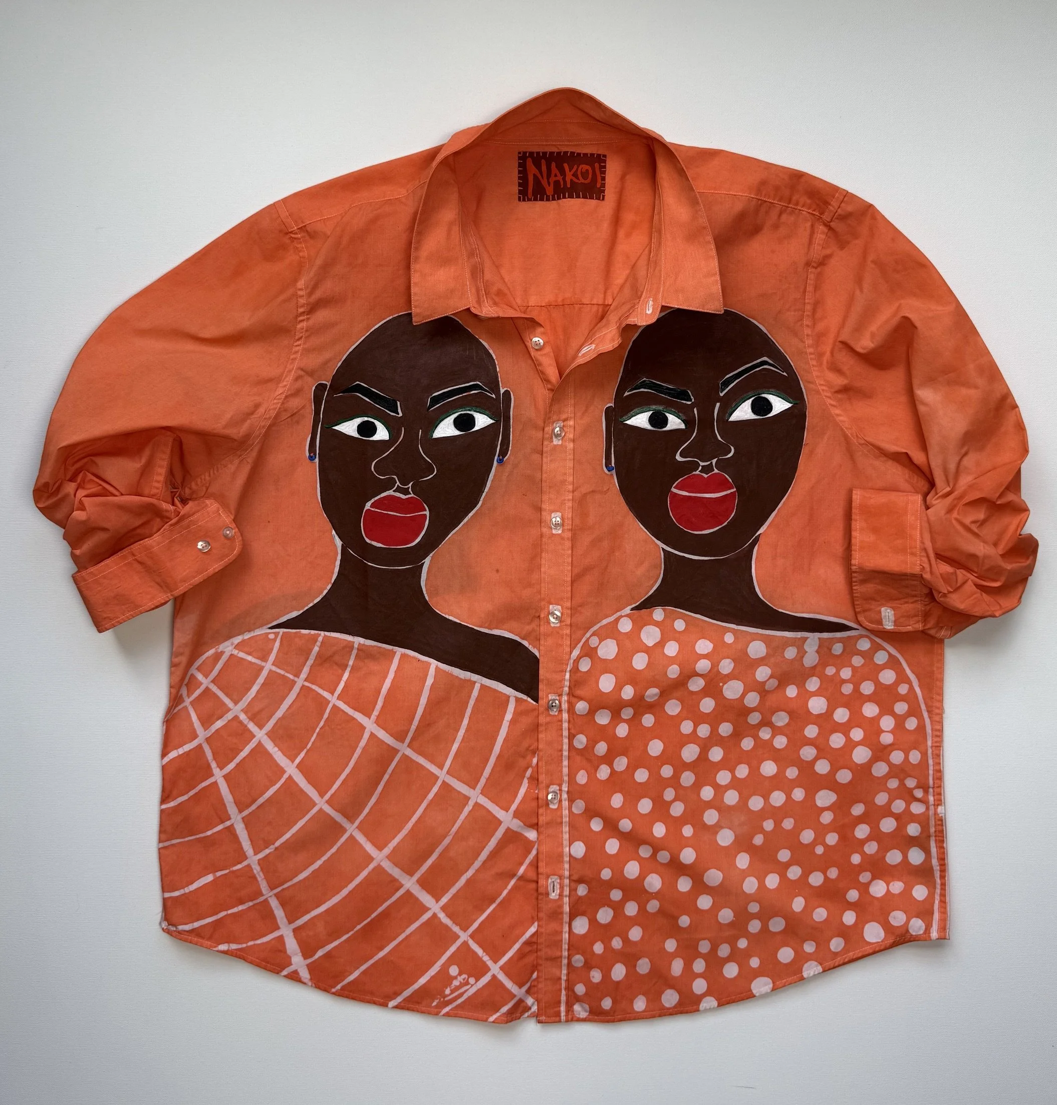 Sankora Painted Shirt by Nakoi  "Sunset Orange"