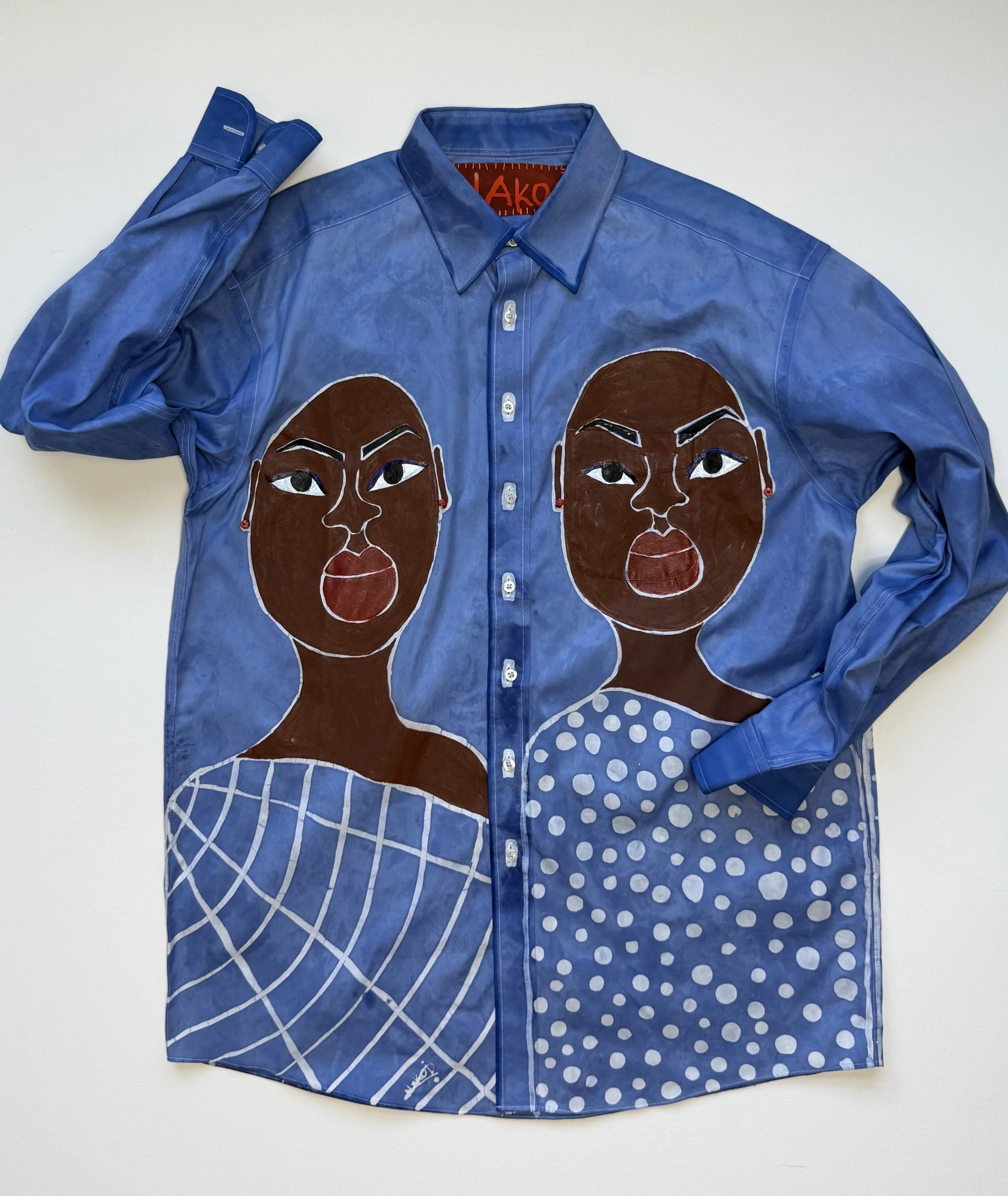 Sankora Painted Shirt by Nakoi in "Sky Blue"
