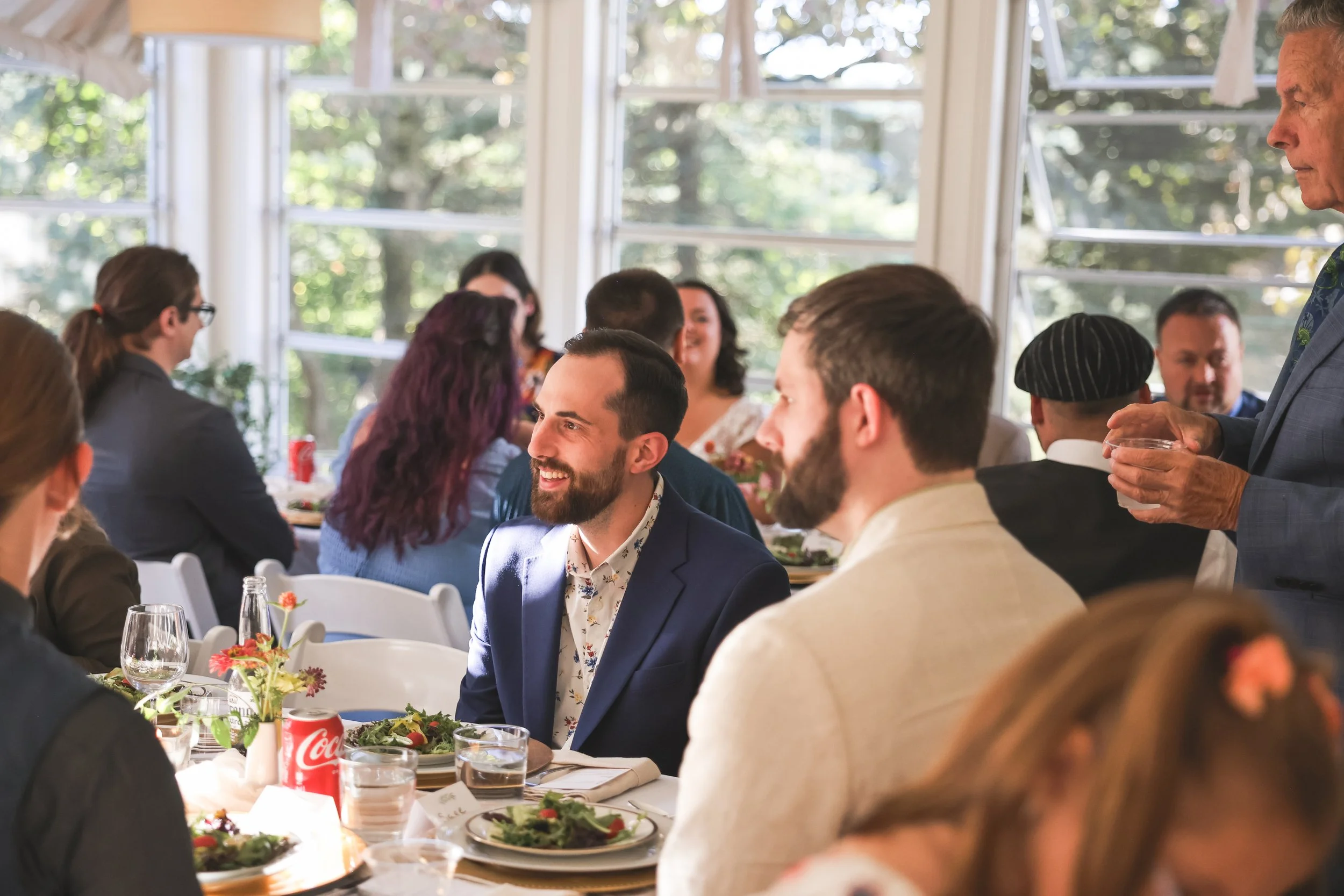 Wedding dinner in the Sunroom at Springdale