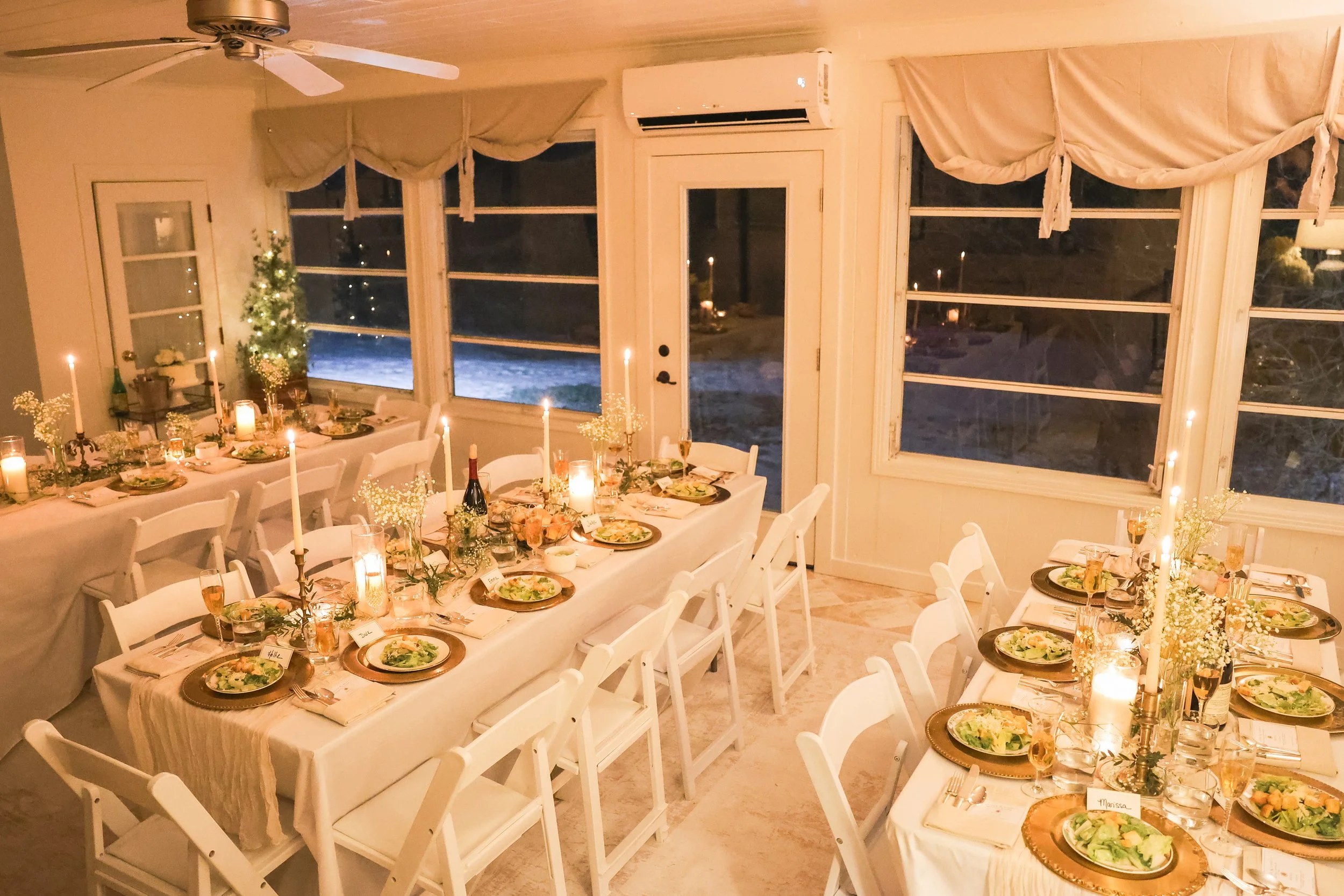 Springdale Sunroom at night
