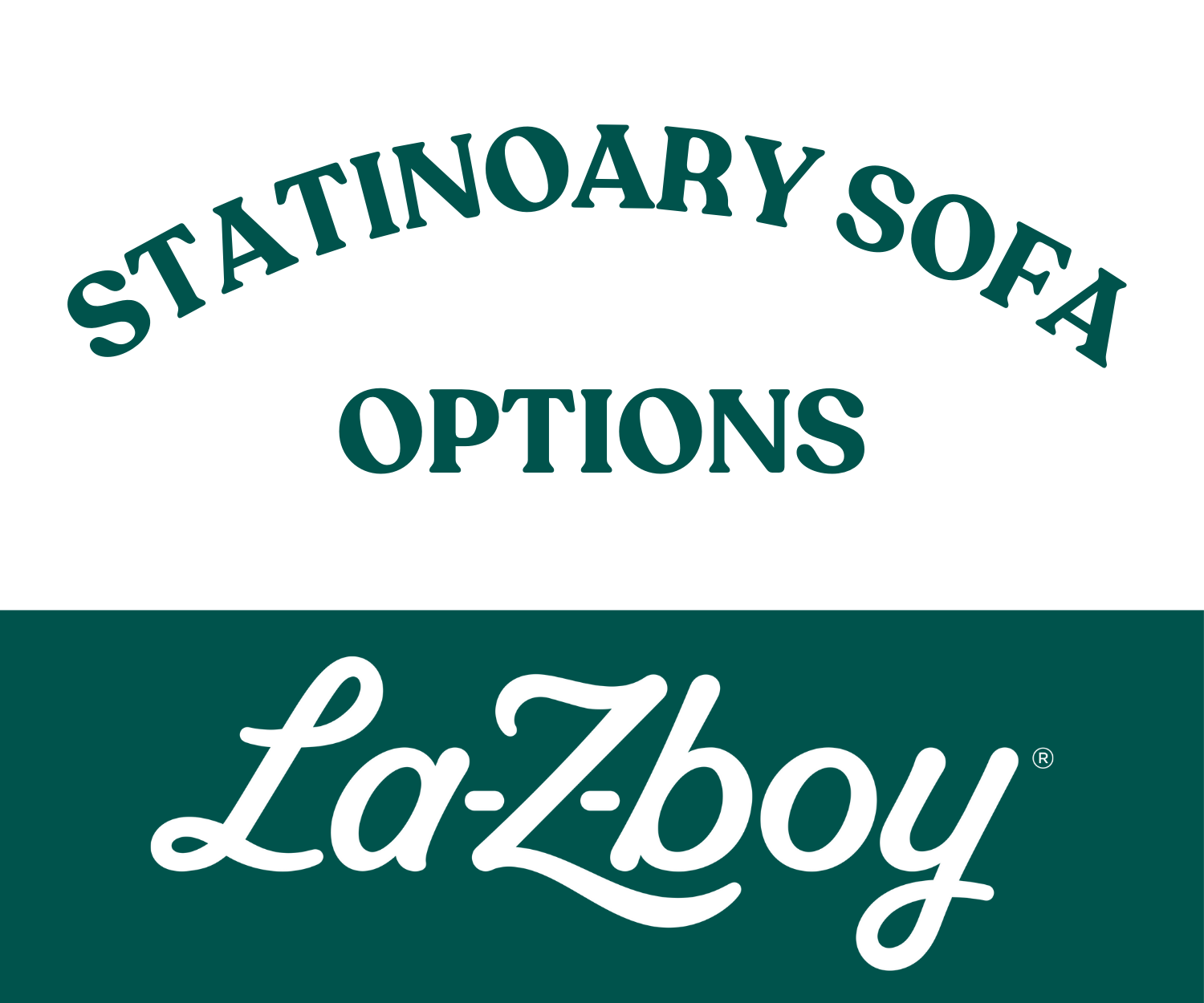 Logo with the text 'Statinoary SofA Options' on the top and 'La-Z-Boy' on the bottom.