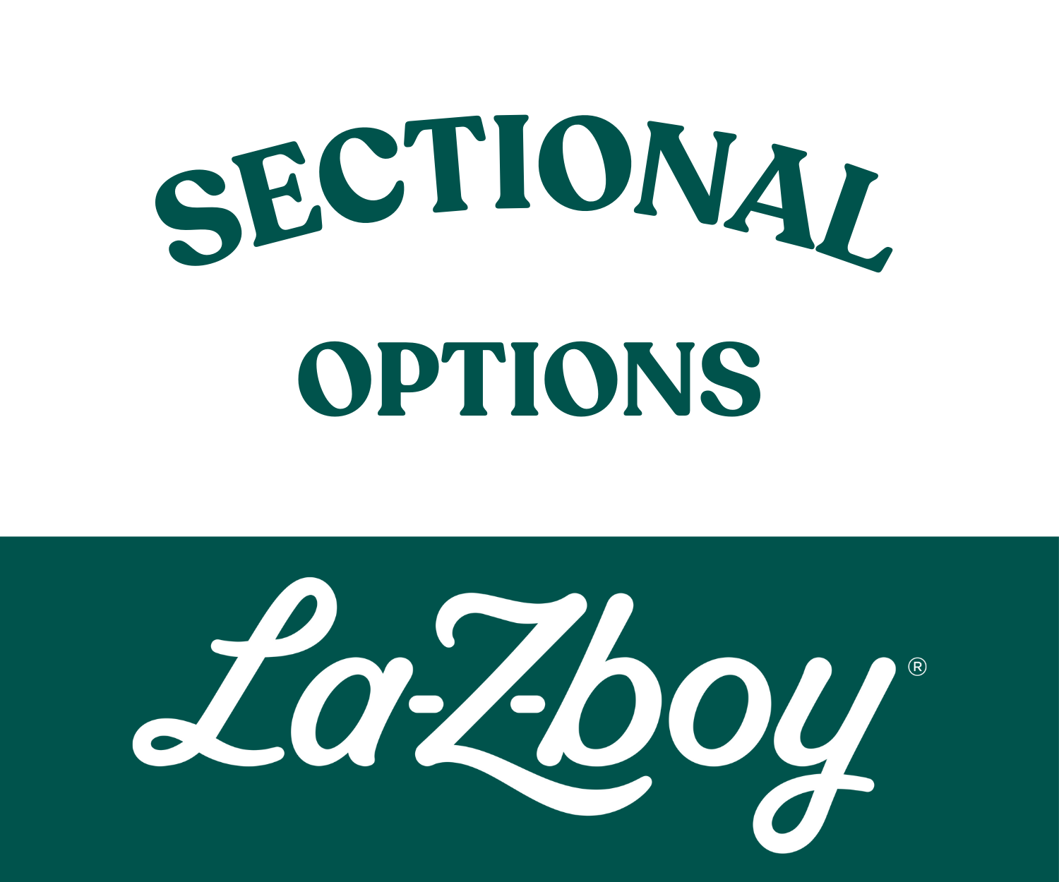 A graphic with the words 'Sectional Options' at the top and 'La-Z-Boy' logo at the bottom.