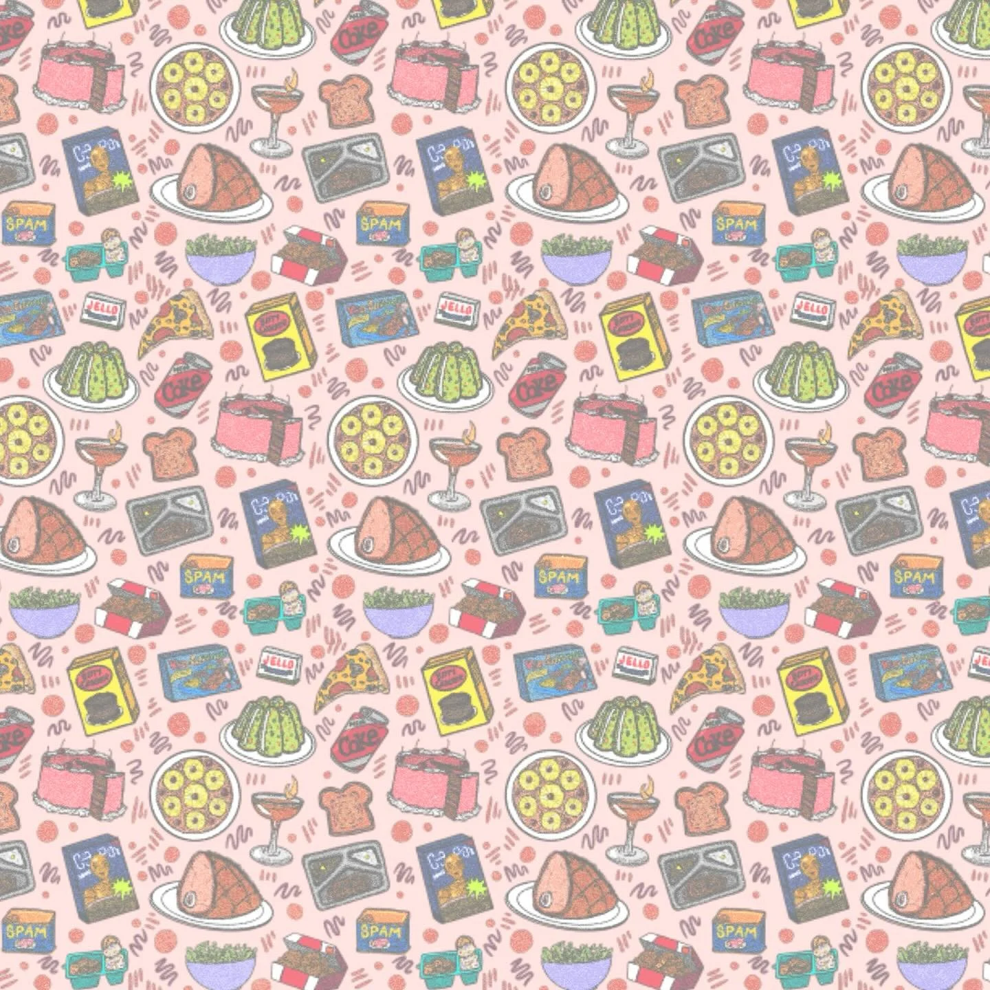 Thesis book fly page surface pattern! 👀 I love it so much guys&hellip; 🫶🏻✨🥰 

#food #foodillustration #foodillustrator #fooddoodle #surfacepattern #surfacepatternillustration #surfacepatterndesign