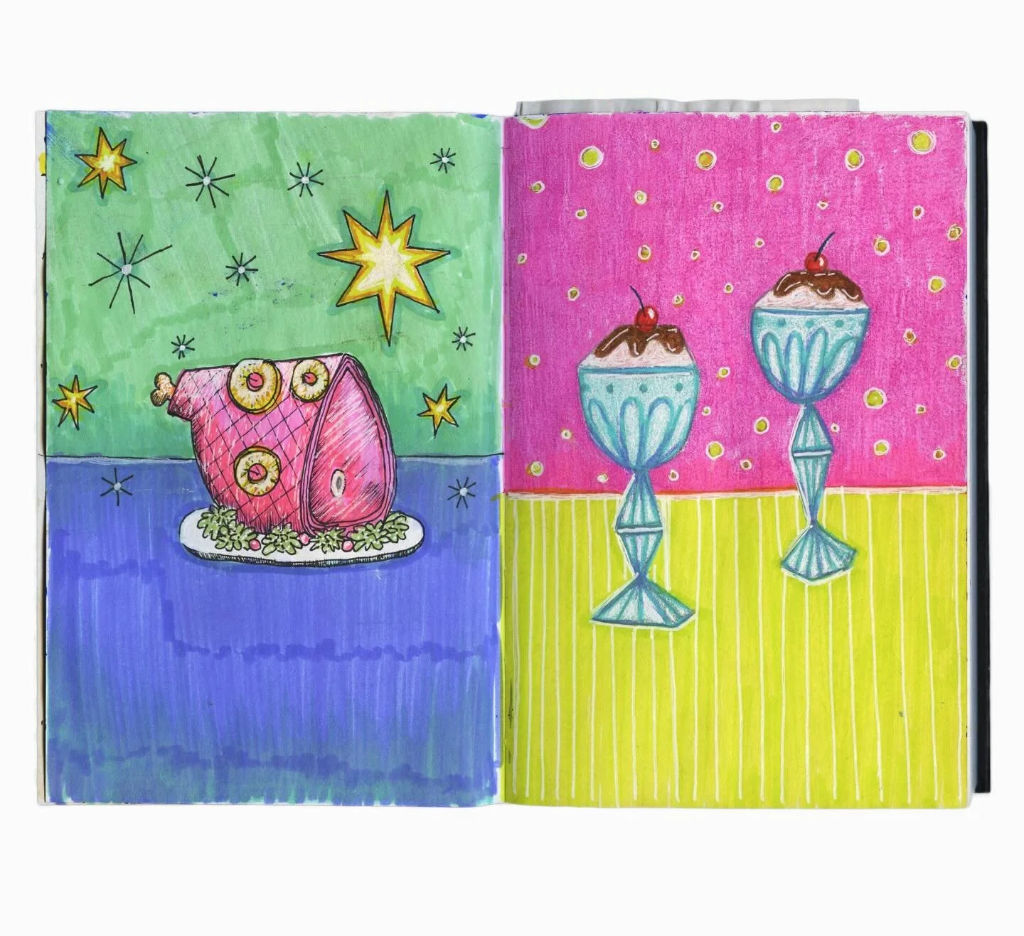 ✏️ Sketchbook Saturday - my original sketch for my Mid Century Ham piece

#sketchbook #sketchbookdrawing #sketchbookpages #sketchbookspread #sketchbooksaturday #ham #drinks #cocktails #midcentury #sketchbookjournaling #retro #retroart #sketch #foodsk