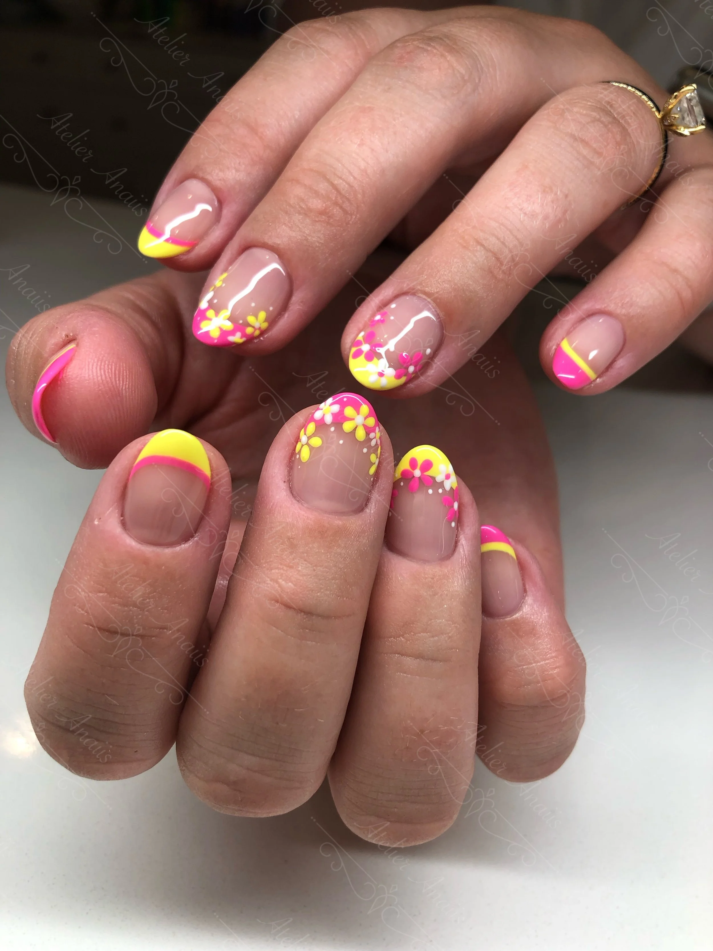 Yellow and Pink French Nails.JPG