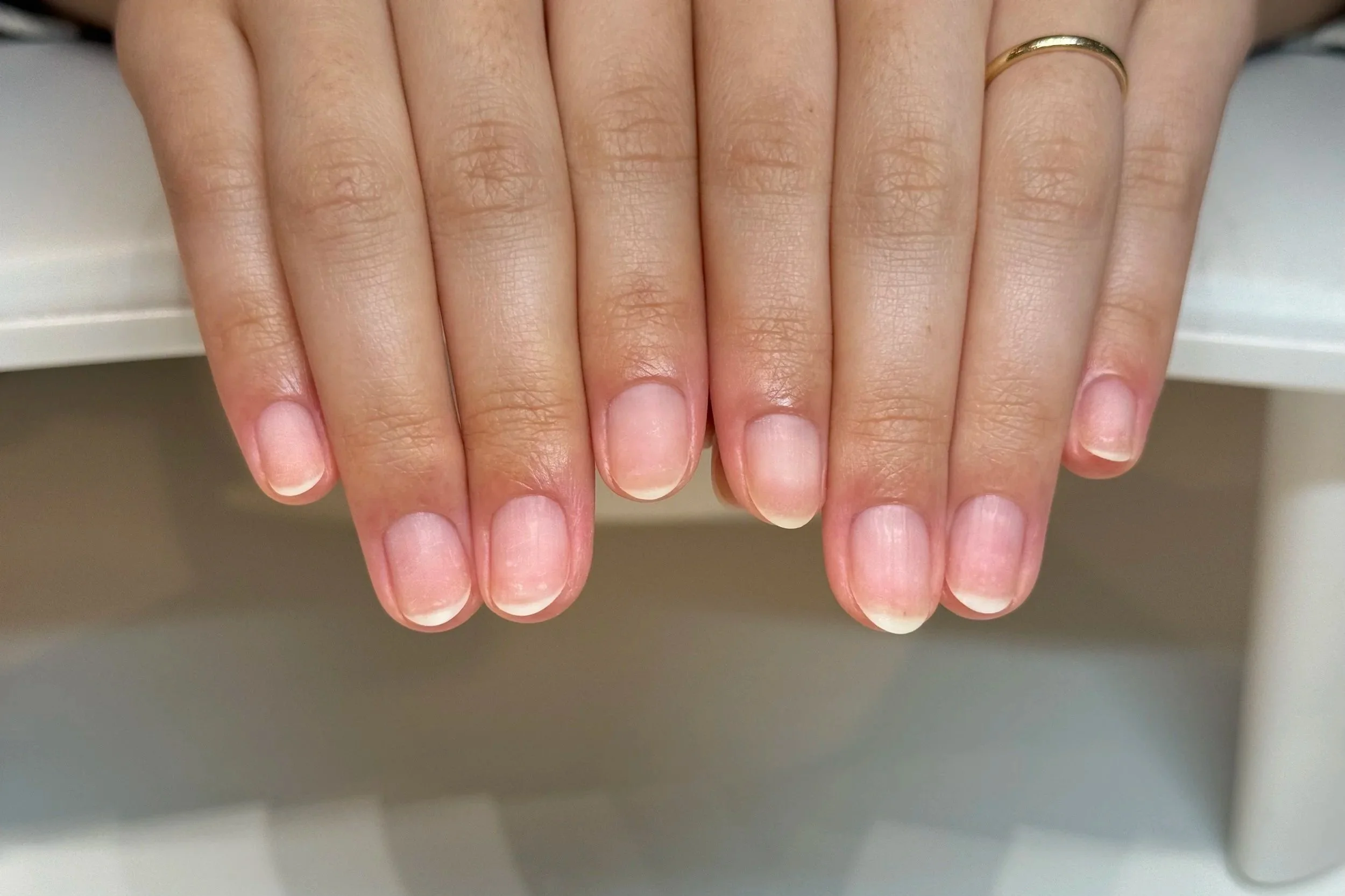 After nail biting recovery at Atelier Anaiis, showing beautiful, healthy, strong natural nails.