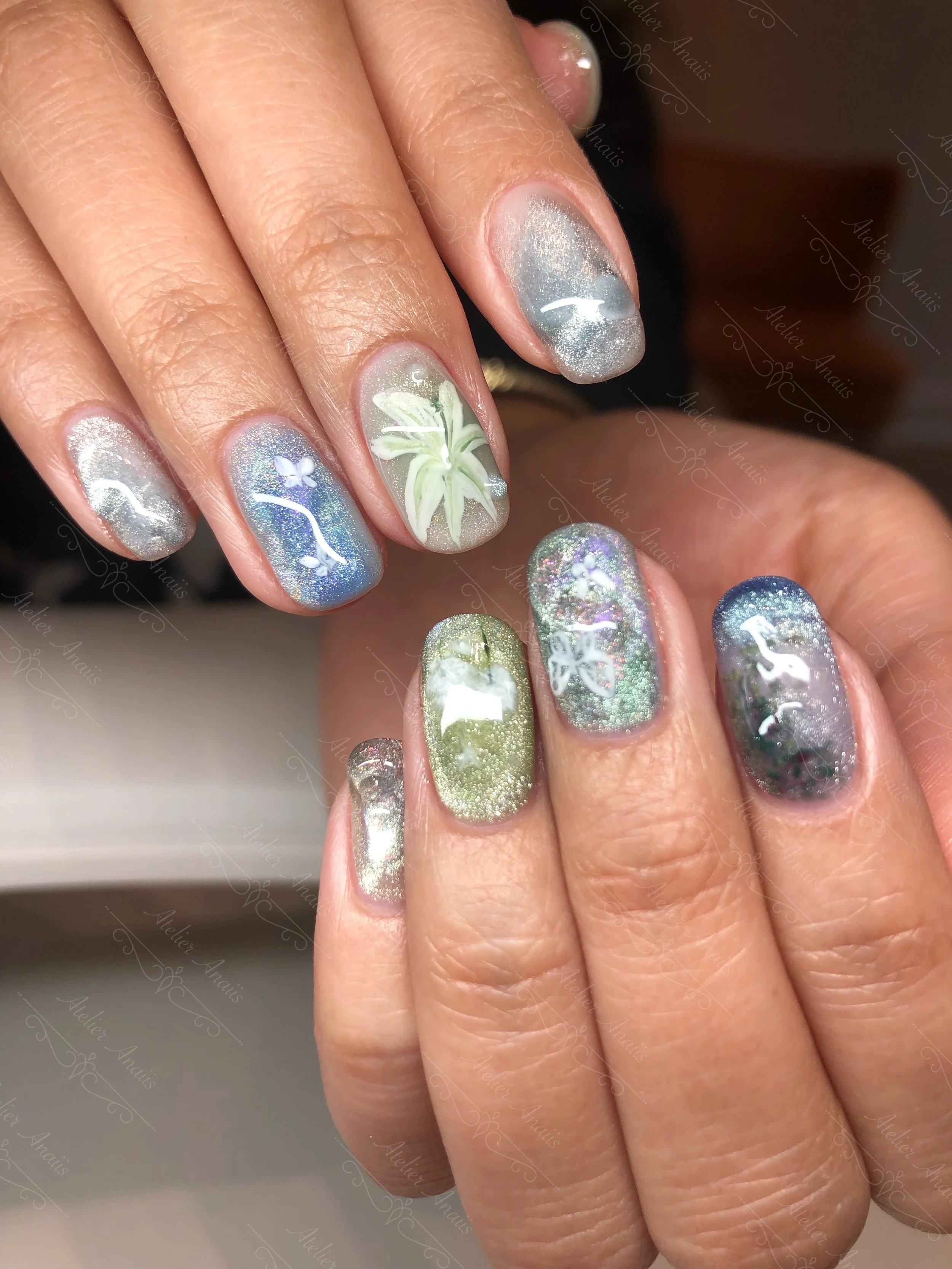 Magical Cat-eye Short Nail Art.JPG