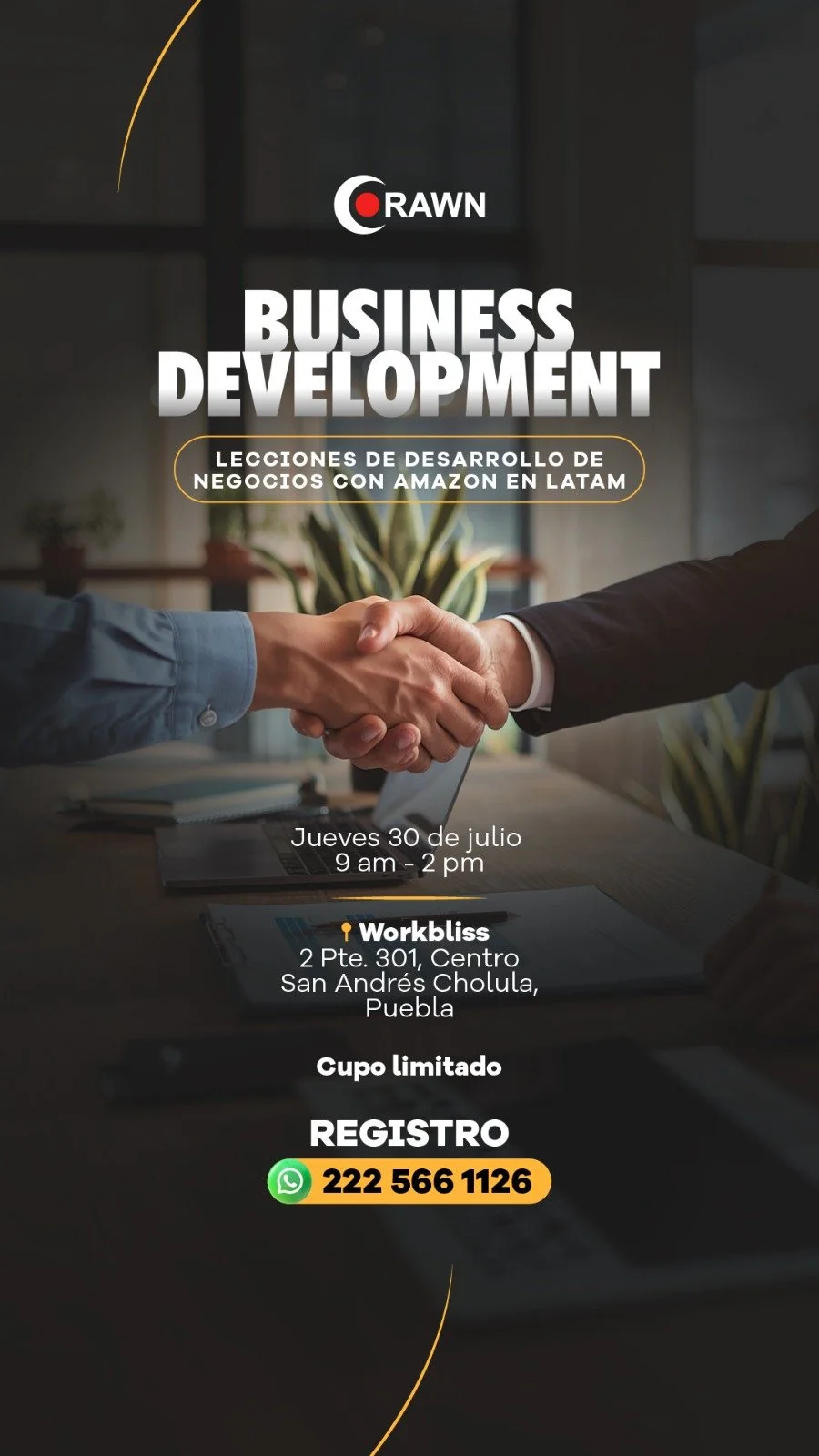 Handshake — alianza Workbliss HUB x Crawn