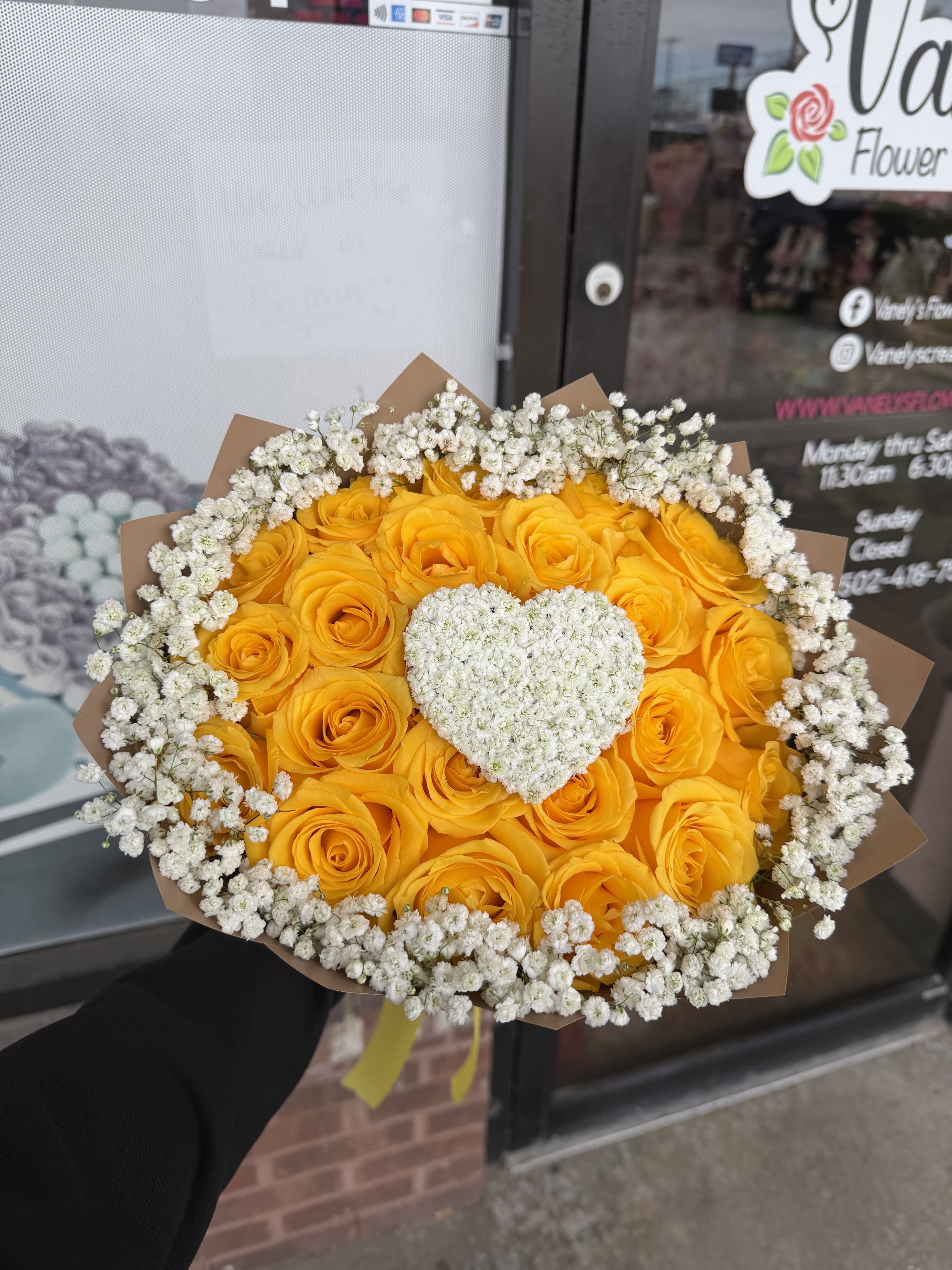 Sunshine Heart Yellow Rose Bouquet