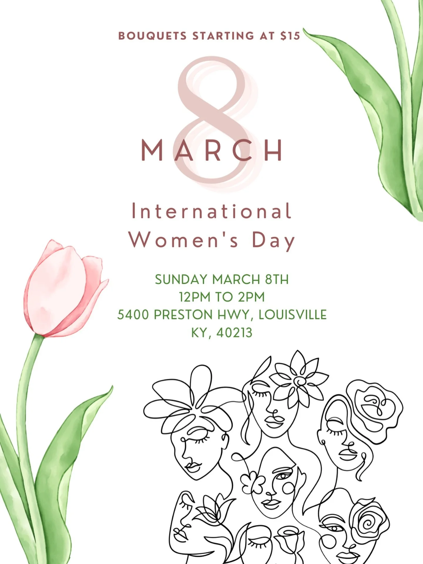 🌸 Celebrating the beauty, strength, and grace of women everywhere.

Join us this March 8th for International Women&rsquo;s Day and celebrate the amazing women in your life with flowers.

💐 Bouquets starting at $15
📍 5400 Preston Hwy, Louisville KY