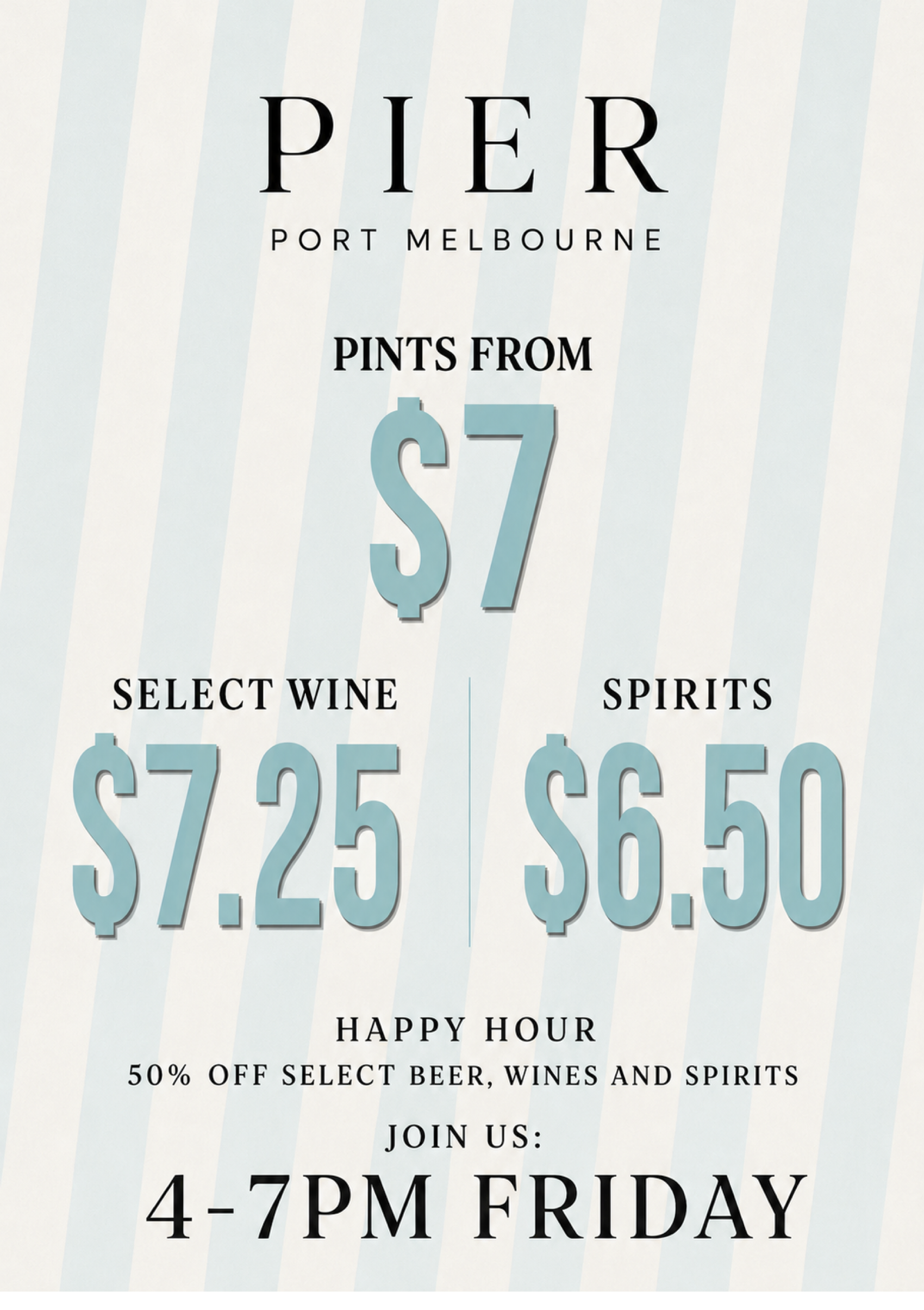 50% Off Friday Happy Hour