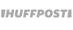 HuffPost logo with bold, capitalized black and gray text on a white background.