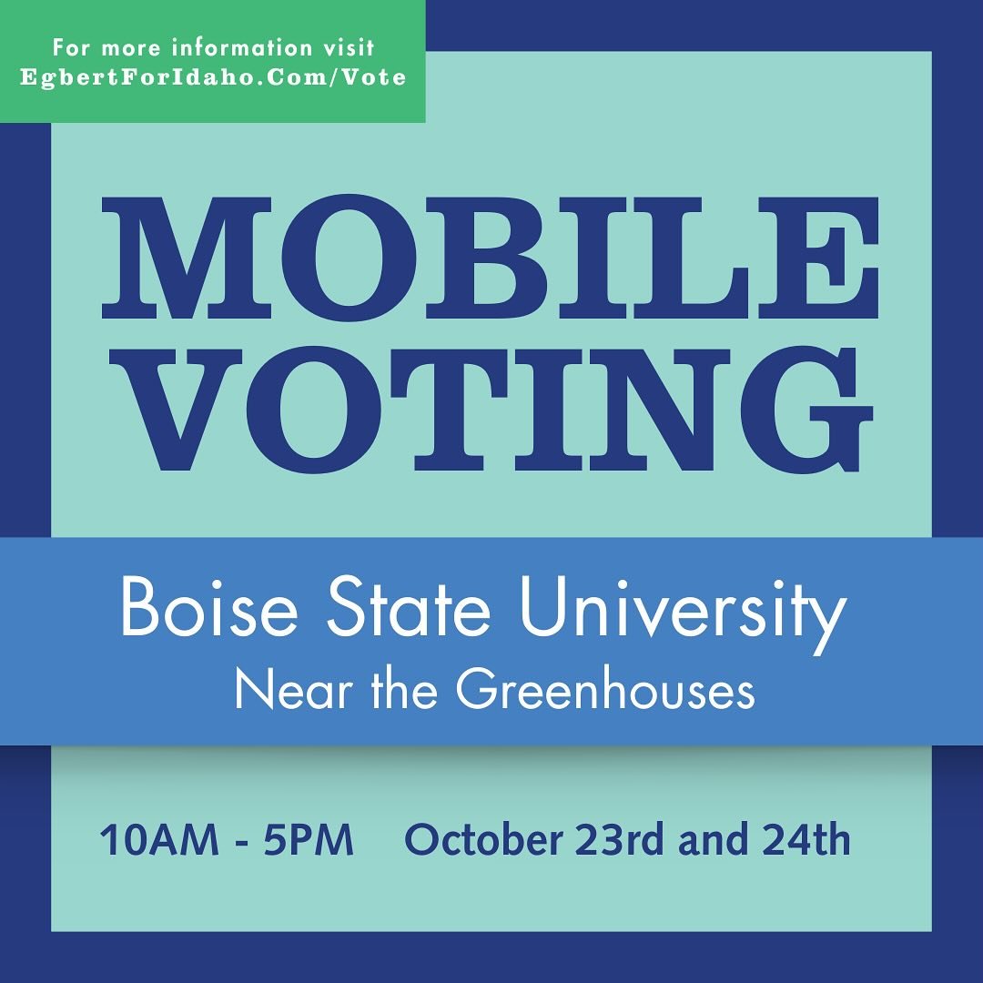 The Mobile Voting Unit will be on Boise State Campus today from 10AM - 5PM. The trailer will be located near the greenhouses. Cast your (early) vote today!