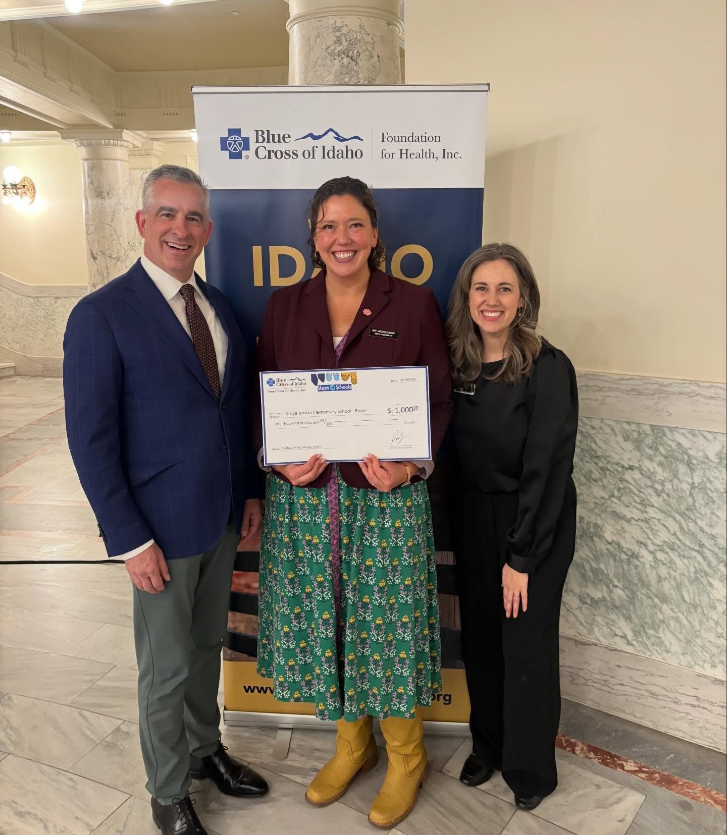 I was thrilled to participate in Blue Cross of Idaho&rsquo;s Steps for Schools for a second year in a row, earning $1,000 for Grace Jordan Elementary. Thanks to Blue Cross for encouraging healthy living and supporting Idaho&rsquo;s schools.