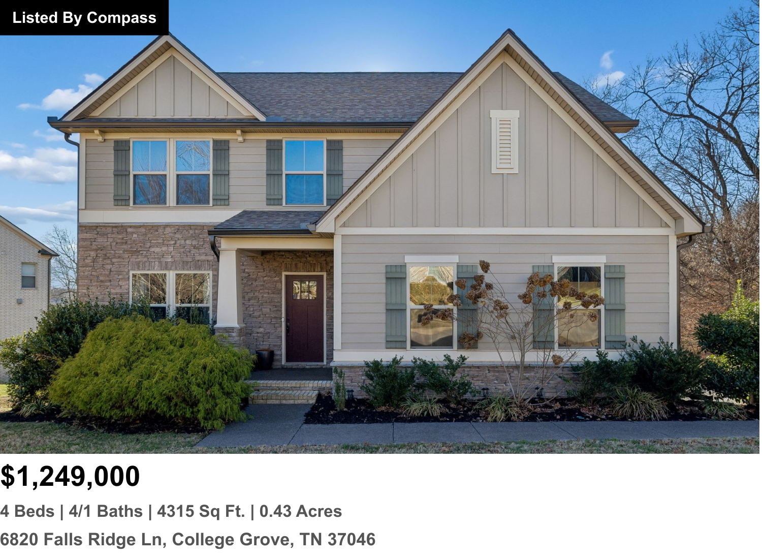 6820 Falls Ridge Ln, College Grove, TN 37046