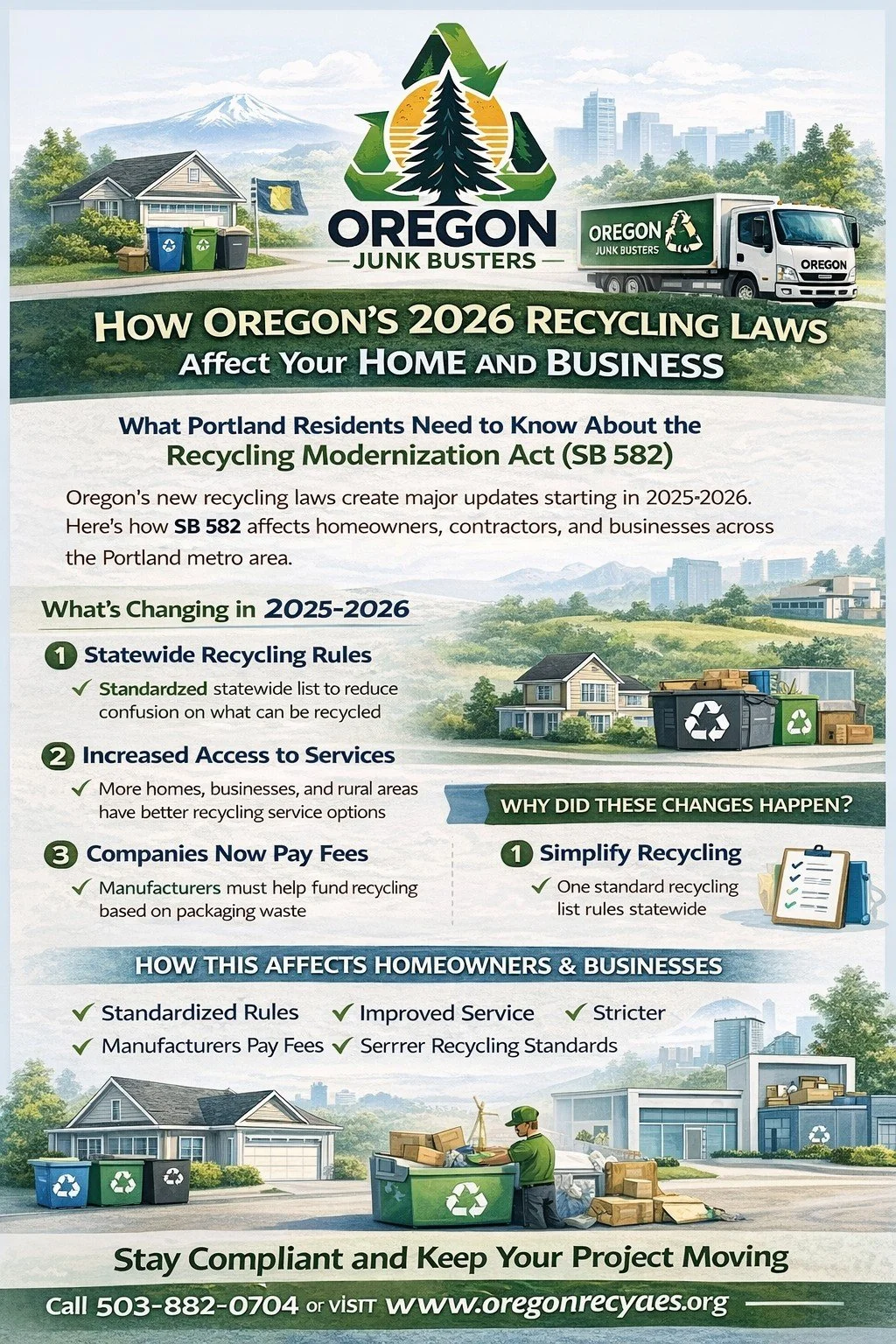 How Oregon’s 2026 Recycling Laws Affect Your Home and Business