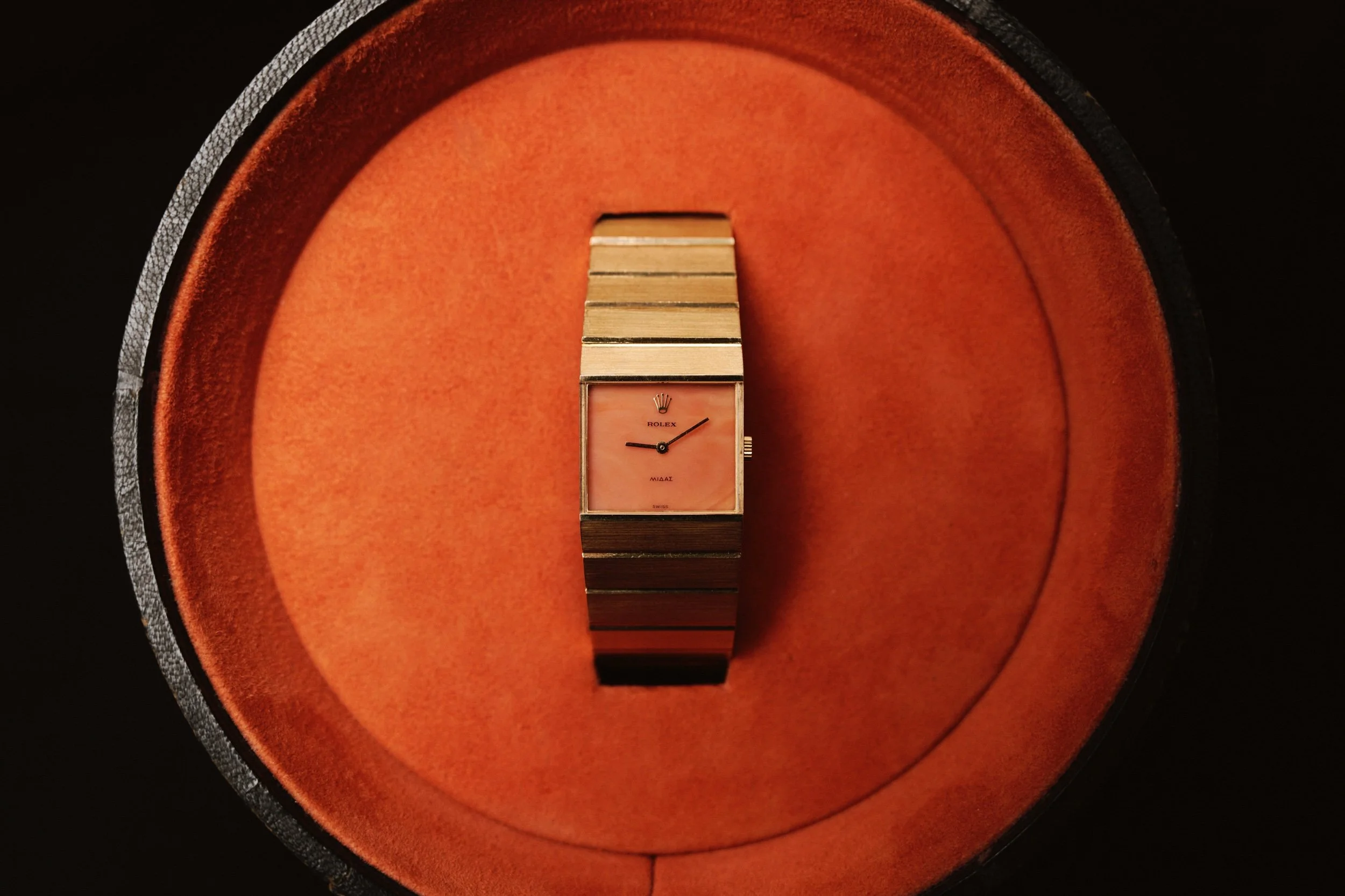 1973 Rolex Queen Midas 18k YG ref.3585 Coral w/Box & Papers