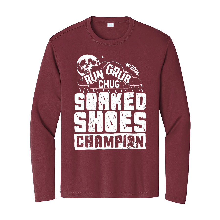 2024 Run Grub Chug Club Vancouver Washington Winter Challenge Shirt Soaked Shoes Champion