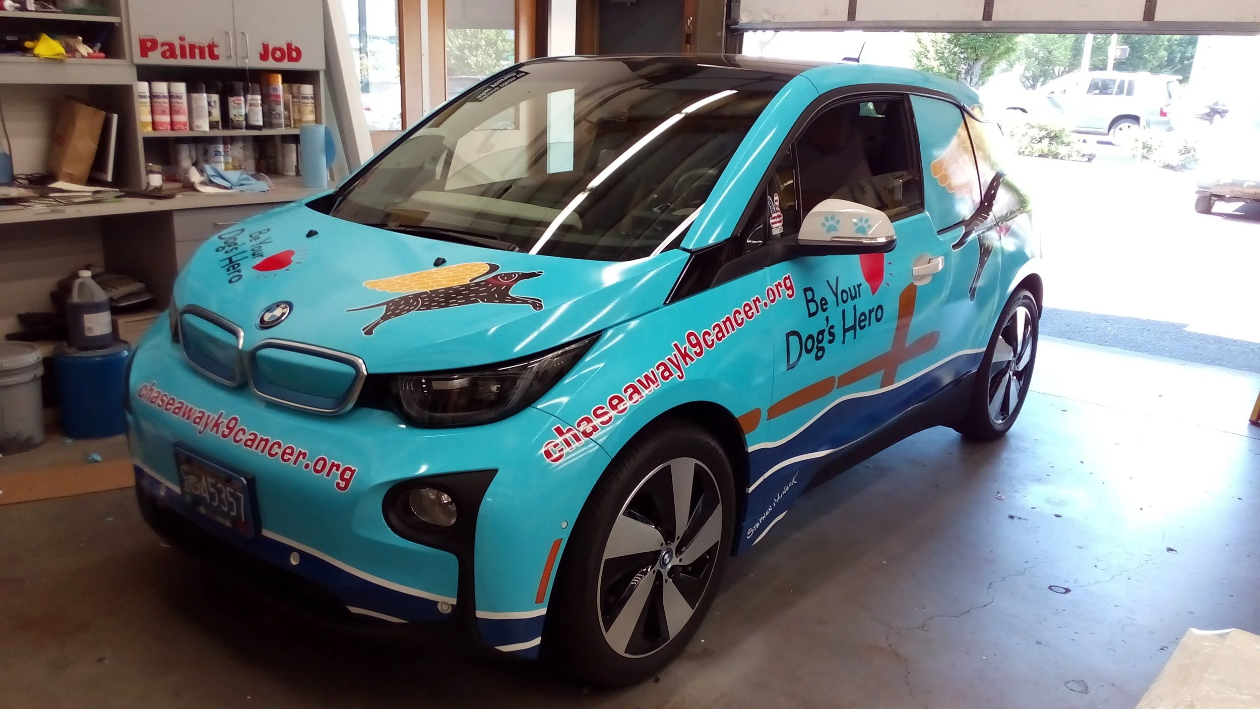 Vehicle wrap done at Fast Signs for chaseawayk9cancer.org in portland, or.