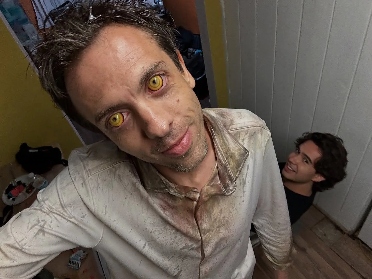 It&rsquo;s in the eyes 👀 
#zombie #actor #sfx #sfxmakeup #redcarpet #premier