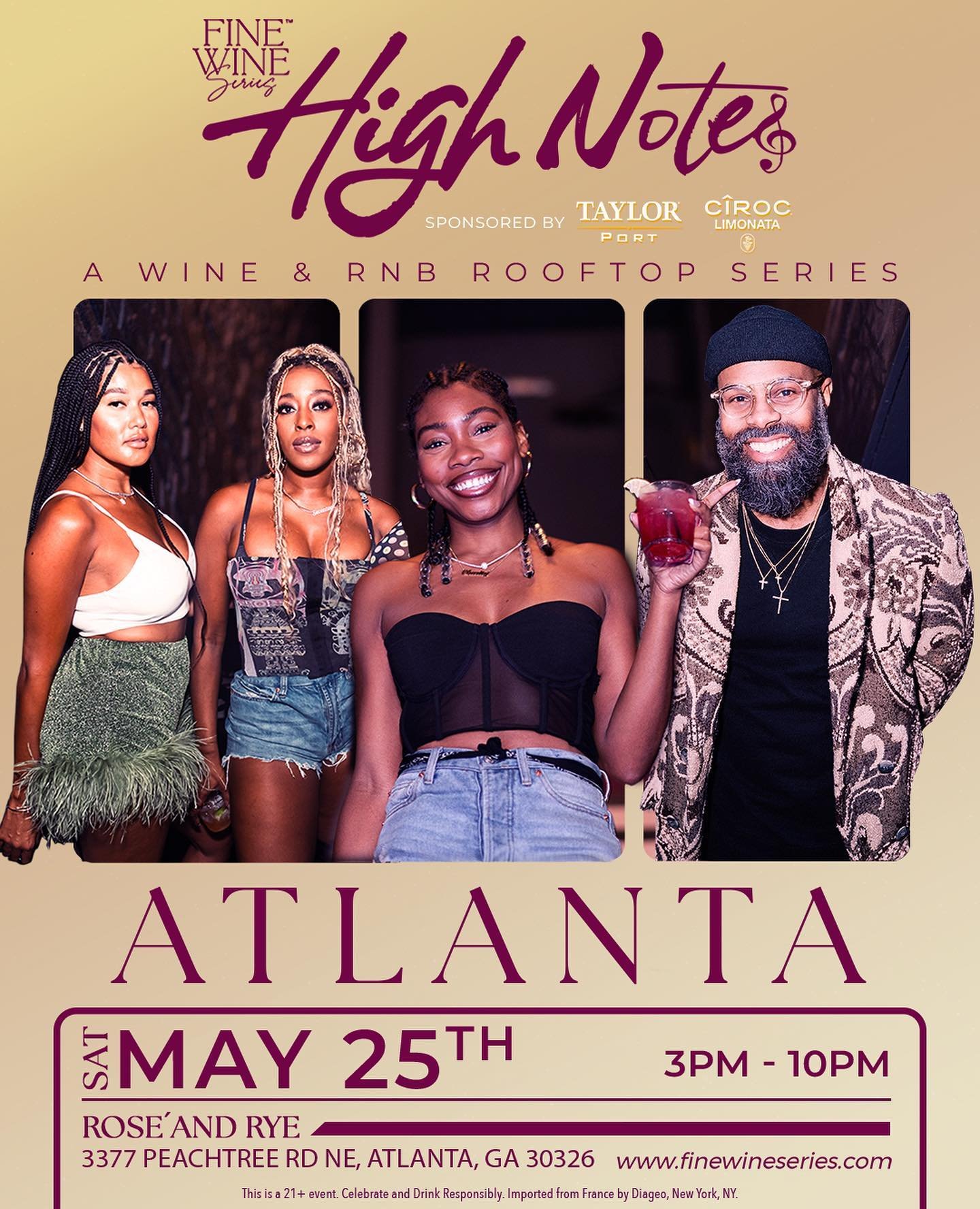 Atlanta we missed you! 🍑🥂 #ad 

HIGH NOTES&rsquo; official Atlanta debut is coming Memorial Day weekend and we&rsquo;ve partnered with @taylorport1880 and @ciroc to provide an unforgettable rooftop experience. 

Attend the most elevated R&amp;B exp