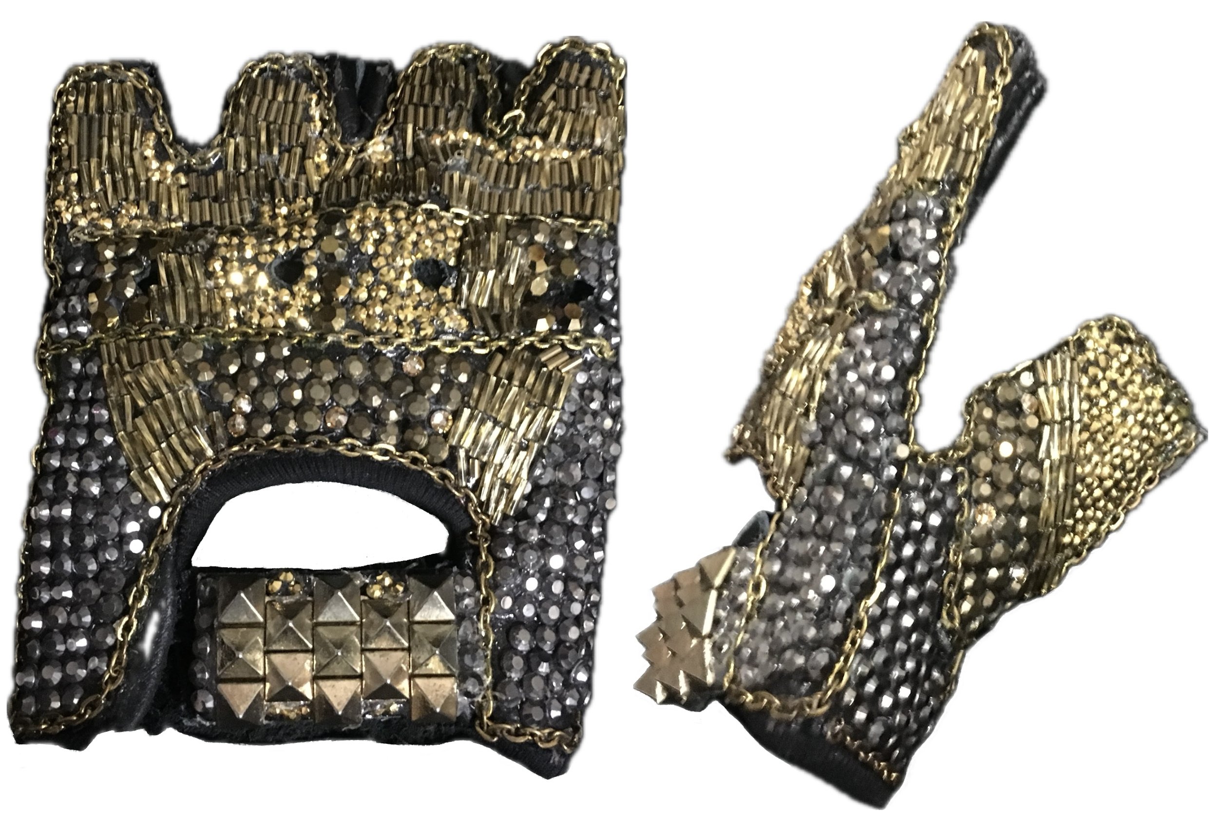Custom Accessory: Beaded and stud glove