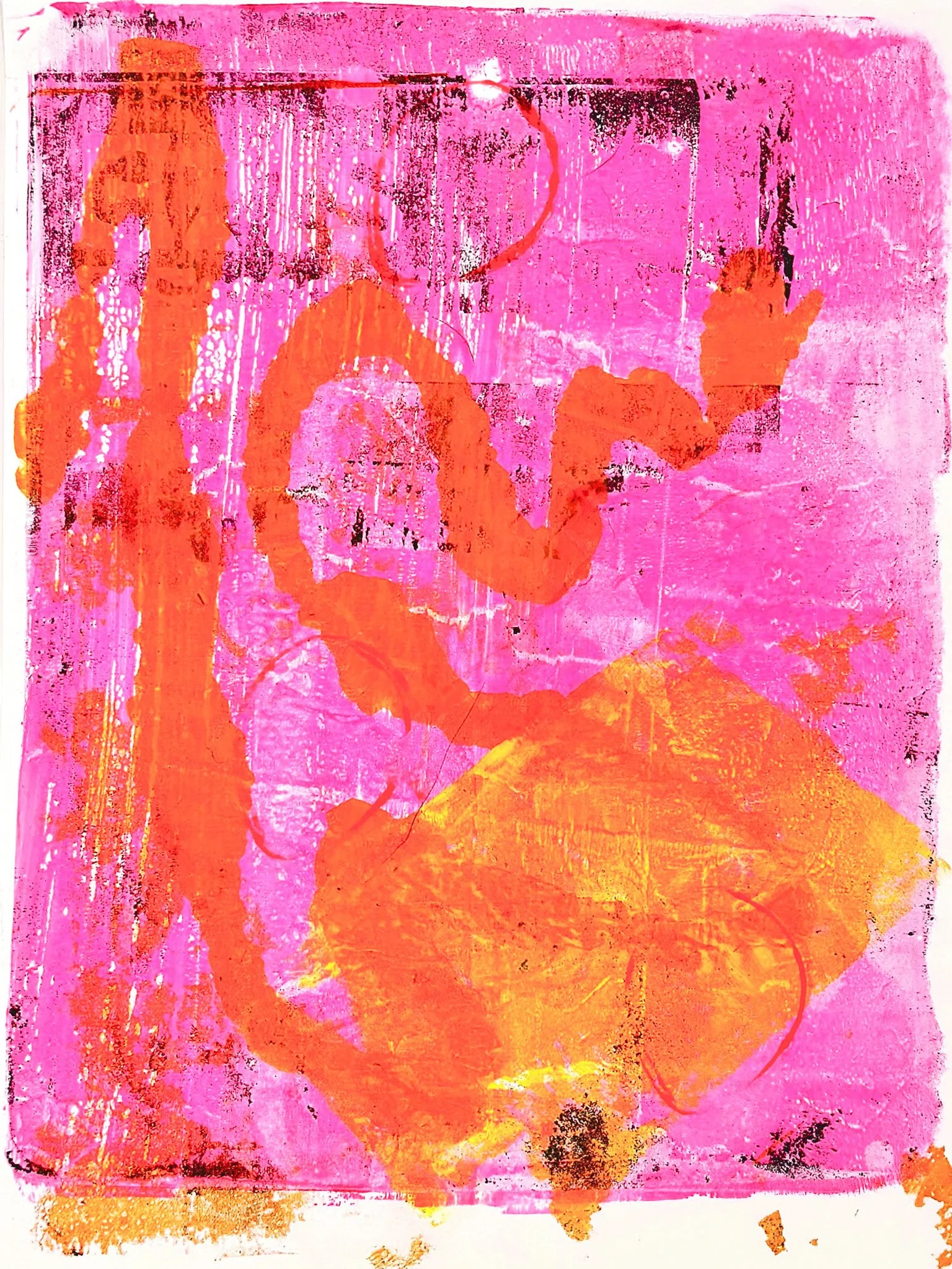 boundless. 2024. 8.5x11 in. acrylic gel plate monotype on paper. 