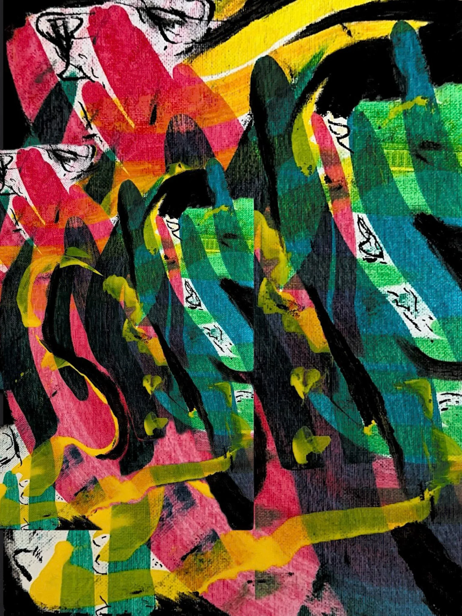 lacuna. 2024. 9x12 in. acrylic on gessoed canvas paper. 