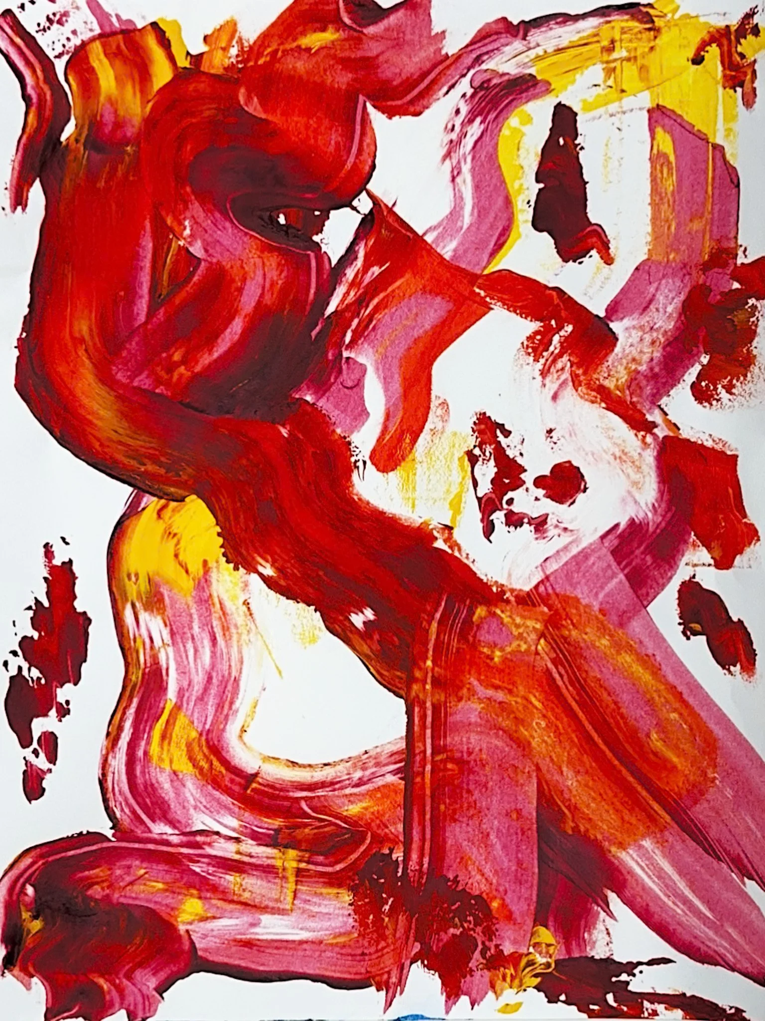 scarlet. 2024. 11x14 in. acrylic on paper. 