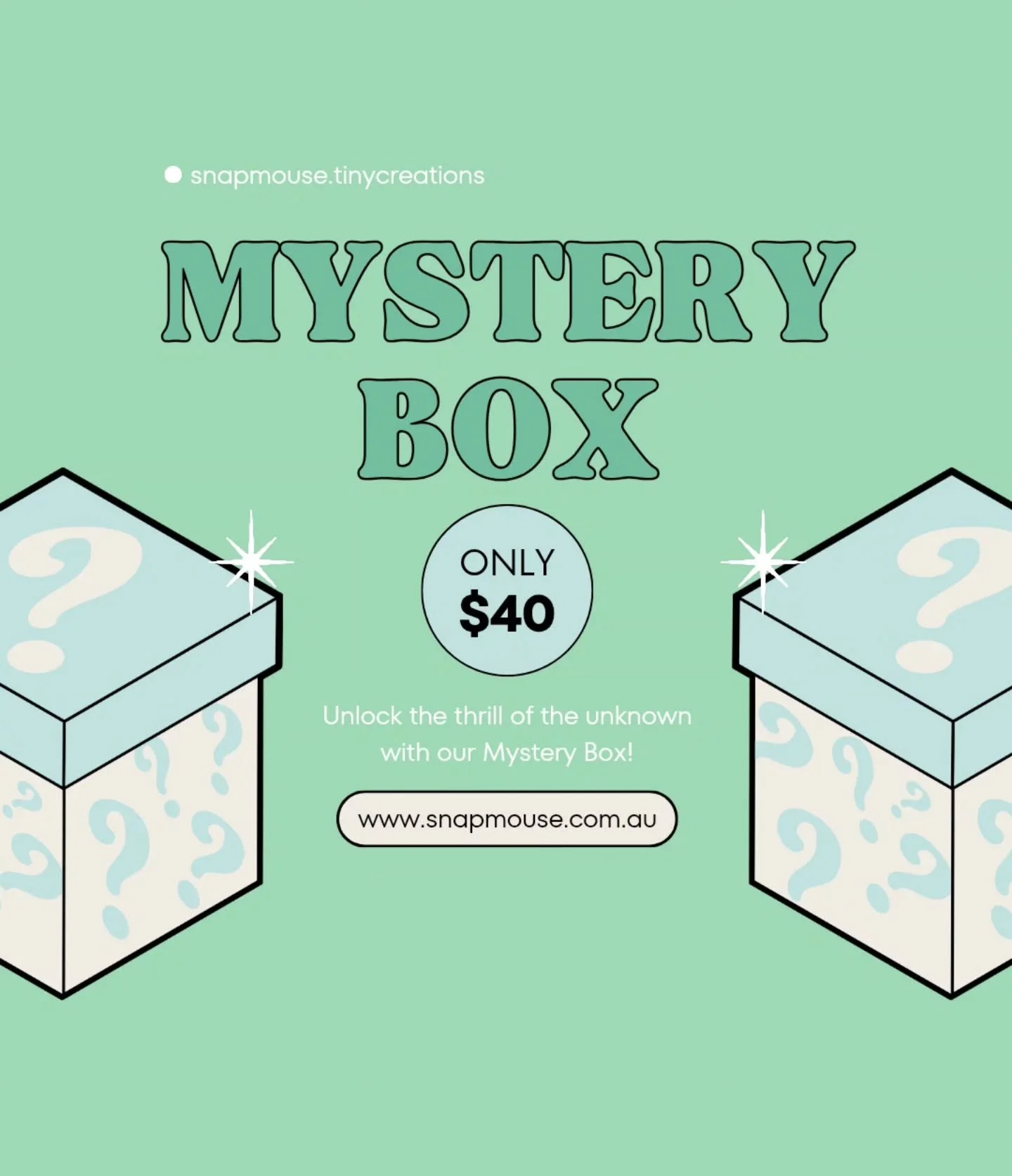Love surprises? 💌
Say hello to our Mystery Box &mdash; a mix of our favourite products worth $55 RRP, all for just $40!

Each box is totally unique, packed at random, and full of treats from across our range 🎁

Have a vibe in mind? Drop a comment w