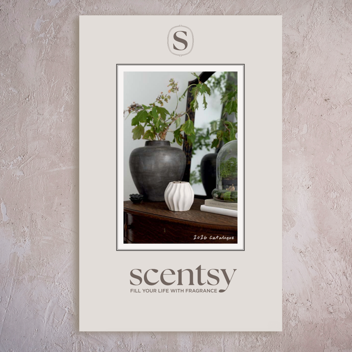Scentsy Spring and Summer 2026 catalog cover featuring a neutral home décor scene with a Scentsy warmer, available in Canada.