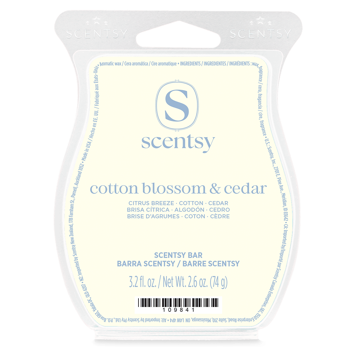 Cotton Blossom & Cedar Scentsy Wax Bar