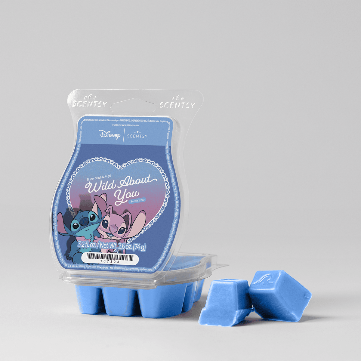 Disney Stitch & Angel Wild About You Scentsy Wax Bar cubes and packaging