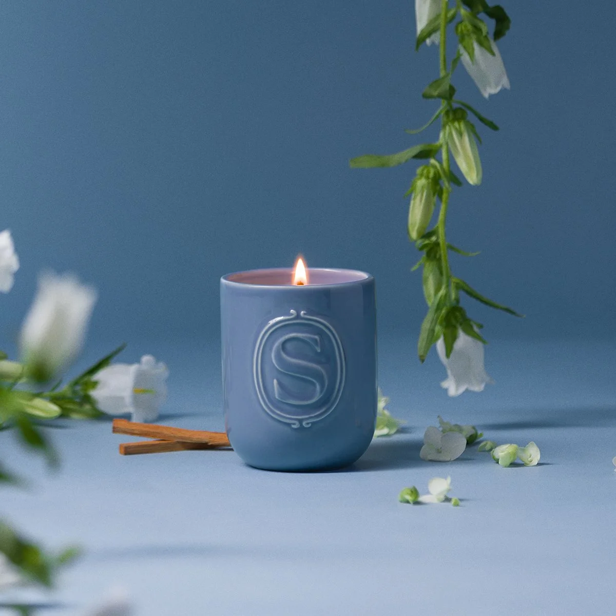 Luna Scentsy Candle styled with fragrance notes