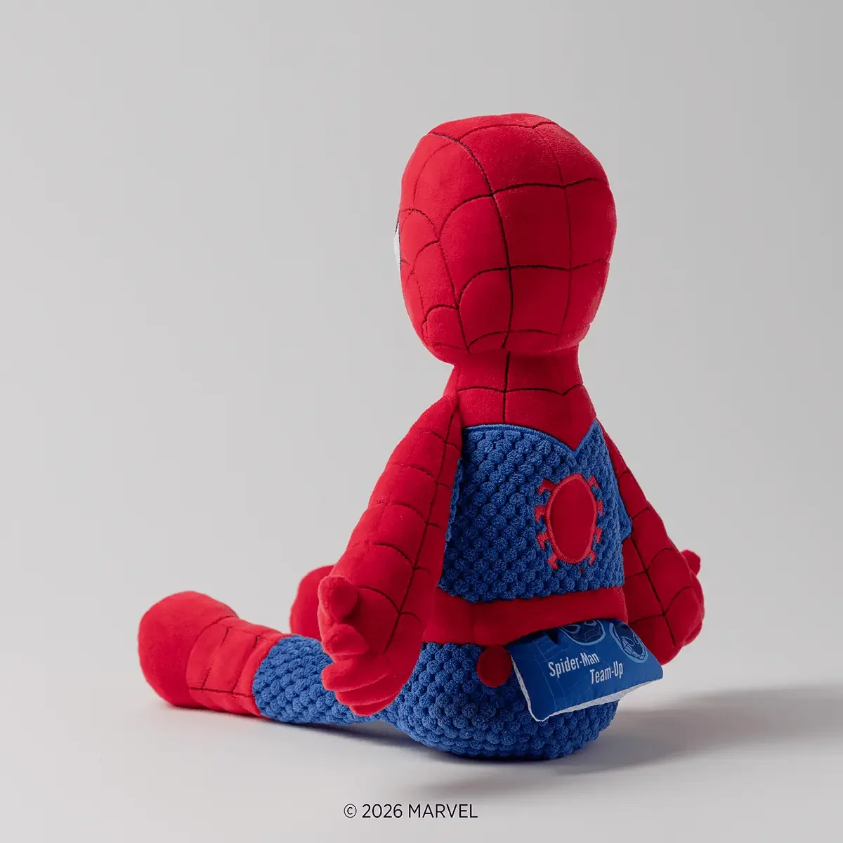Back view of Spider-Man Scentsy Buddy showing the Scent Pak pocket and Spider-Man Team-Up Scent Pak