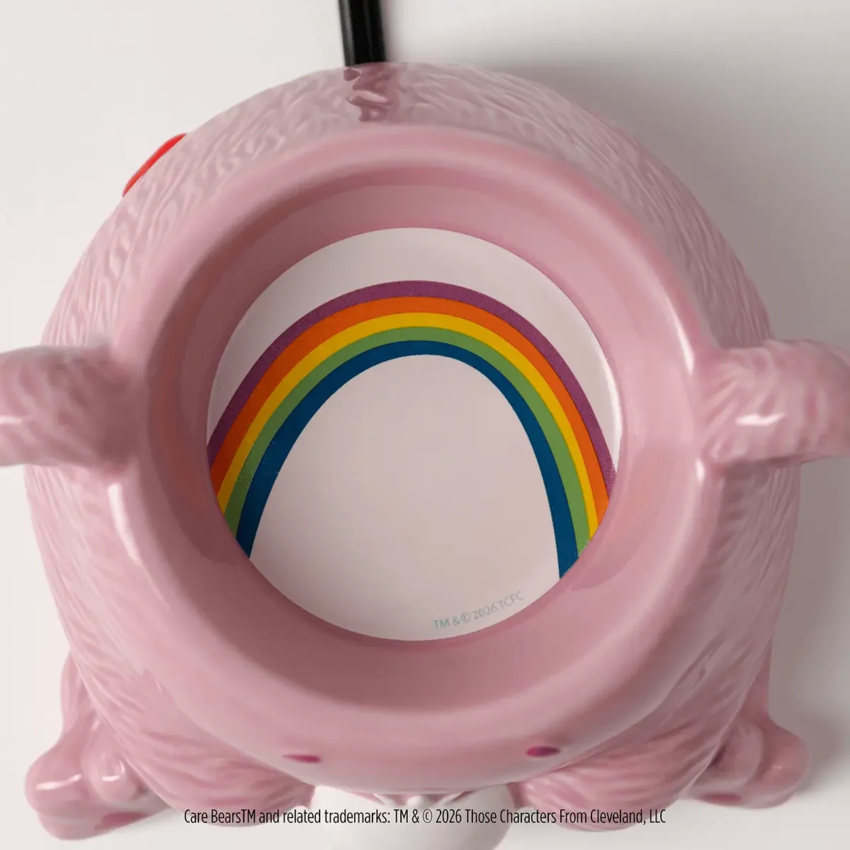 Top view of Cheer Bear Scentsy warmer showing rainbow belly badge wax dish detail