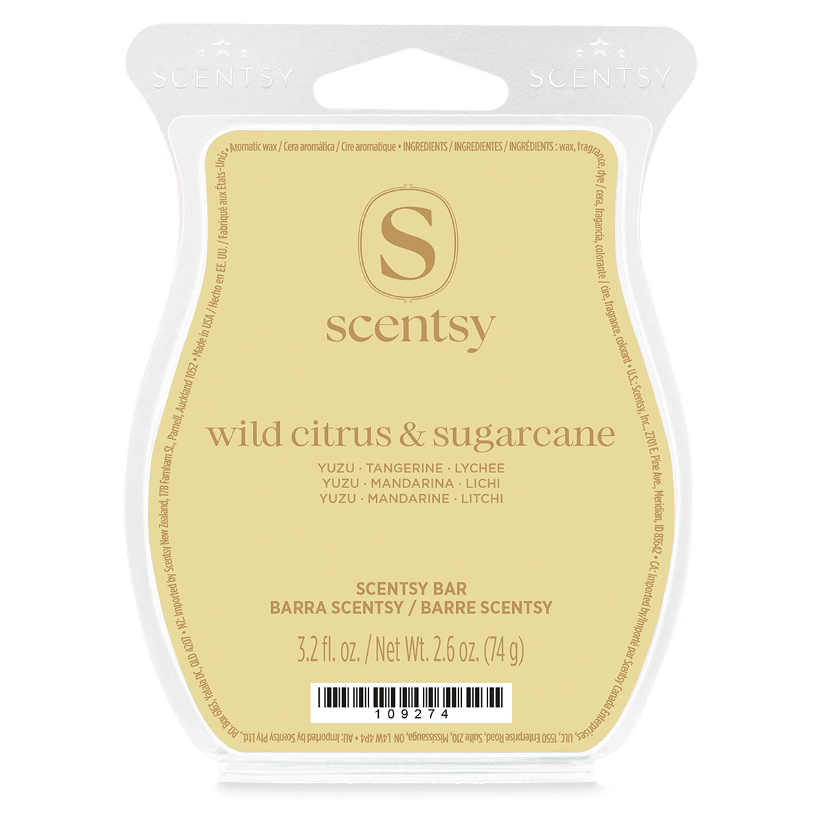 Wild Citrus & Sugarcane Scentsy Wax Bar