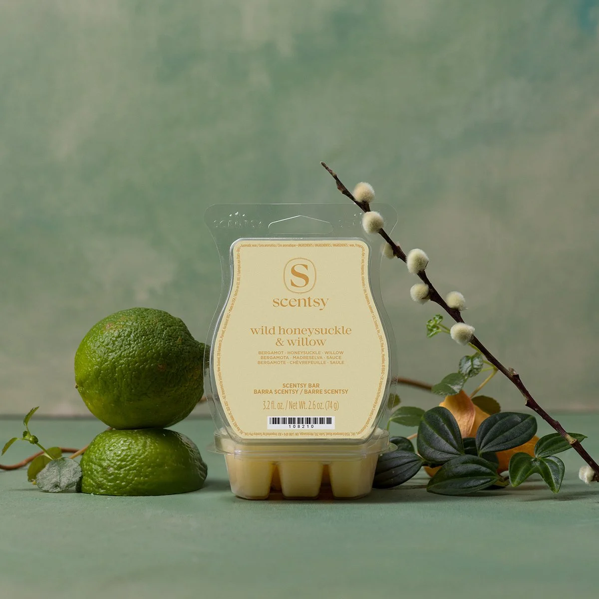 Wild Honeysuckle & Willow Scentsy Wax Bar styled with bergamot, honeysuckle and willow scent notes