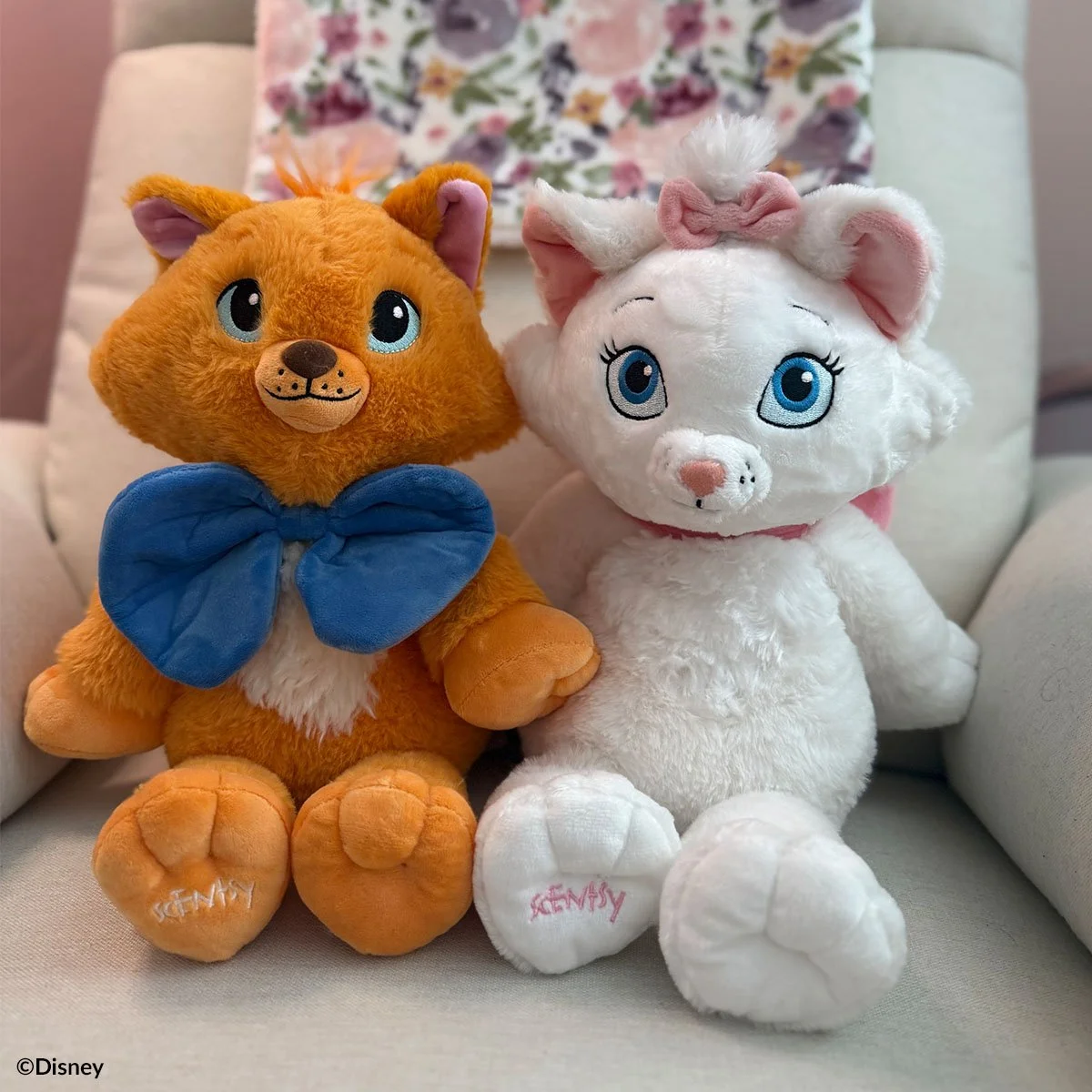 Disney Marie and Toulouse Scentsy Buddies plush characters inspired by The Aristocats, featuring soft textures and classic character details.