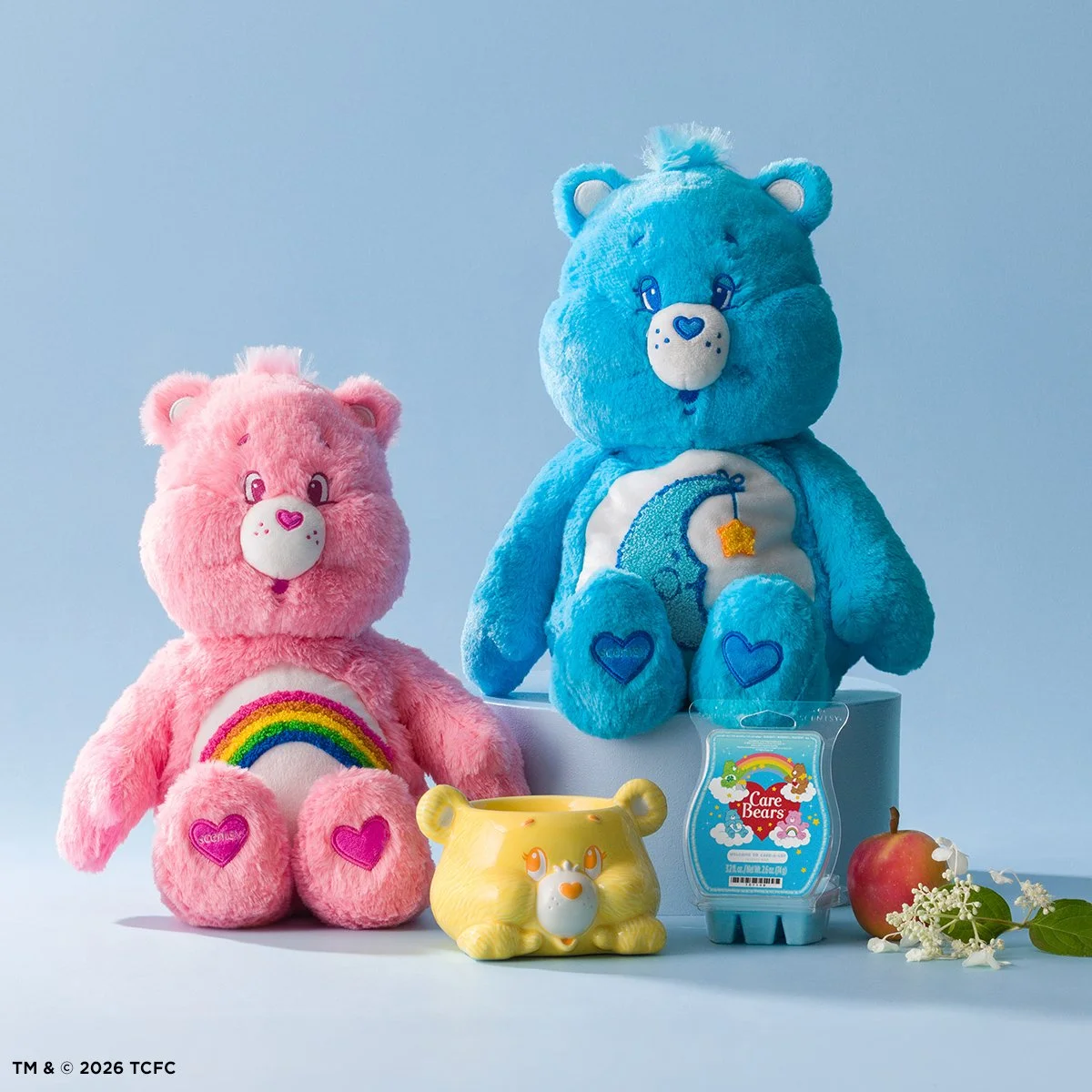 Care Bears Scentsy Collection with Cheer Bear, Bedtime Bear, Funshine Bear Warmer and Welcome to Care-A-Lot Scentsy Bar