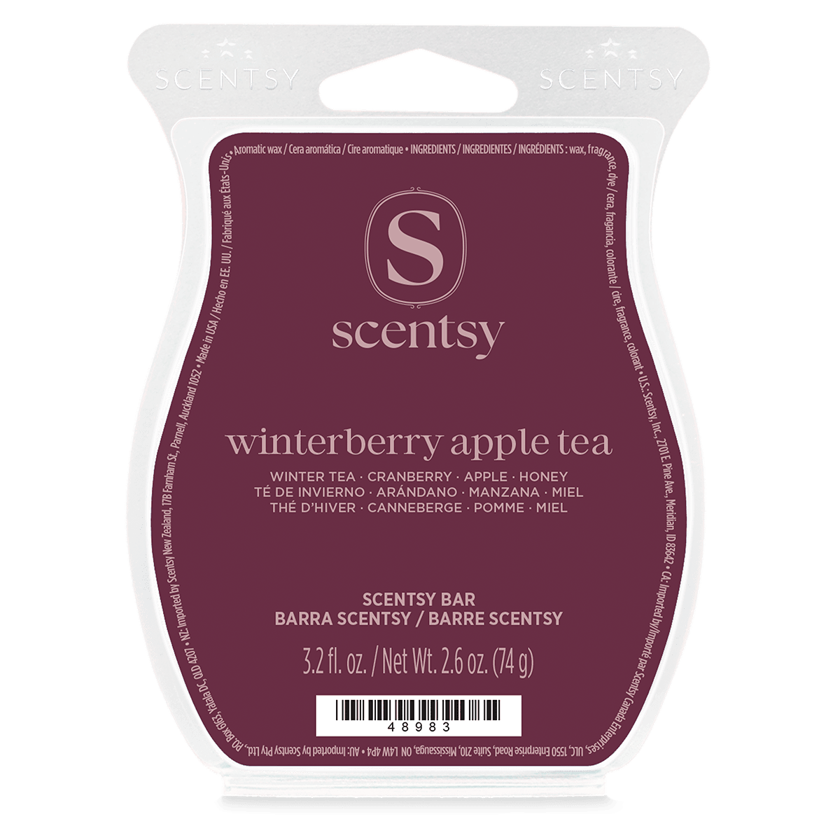 Winterberry Apple Tea Scentsy Wax Bar