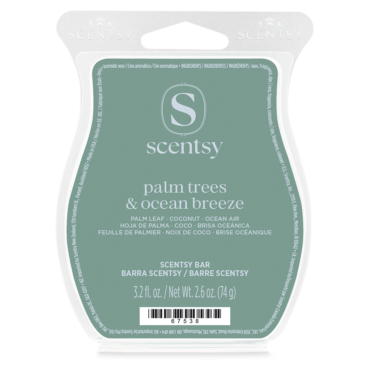 Palm Trees & Ocean Breeze Scentsy Wax Bar