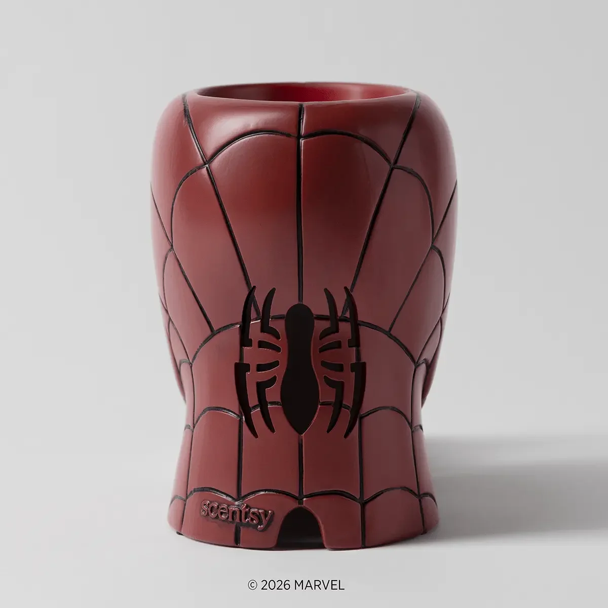 Back of the Amazing Spider-Man Scentsy Warmer featuring the Marvel Spider-Man emblem