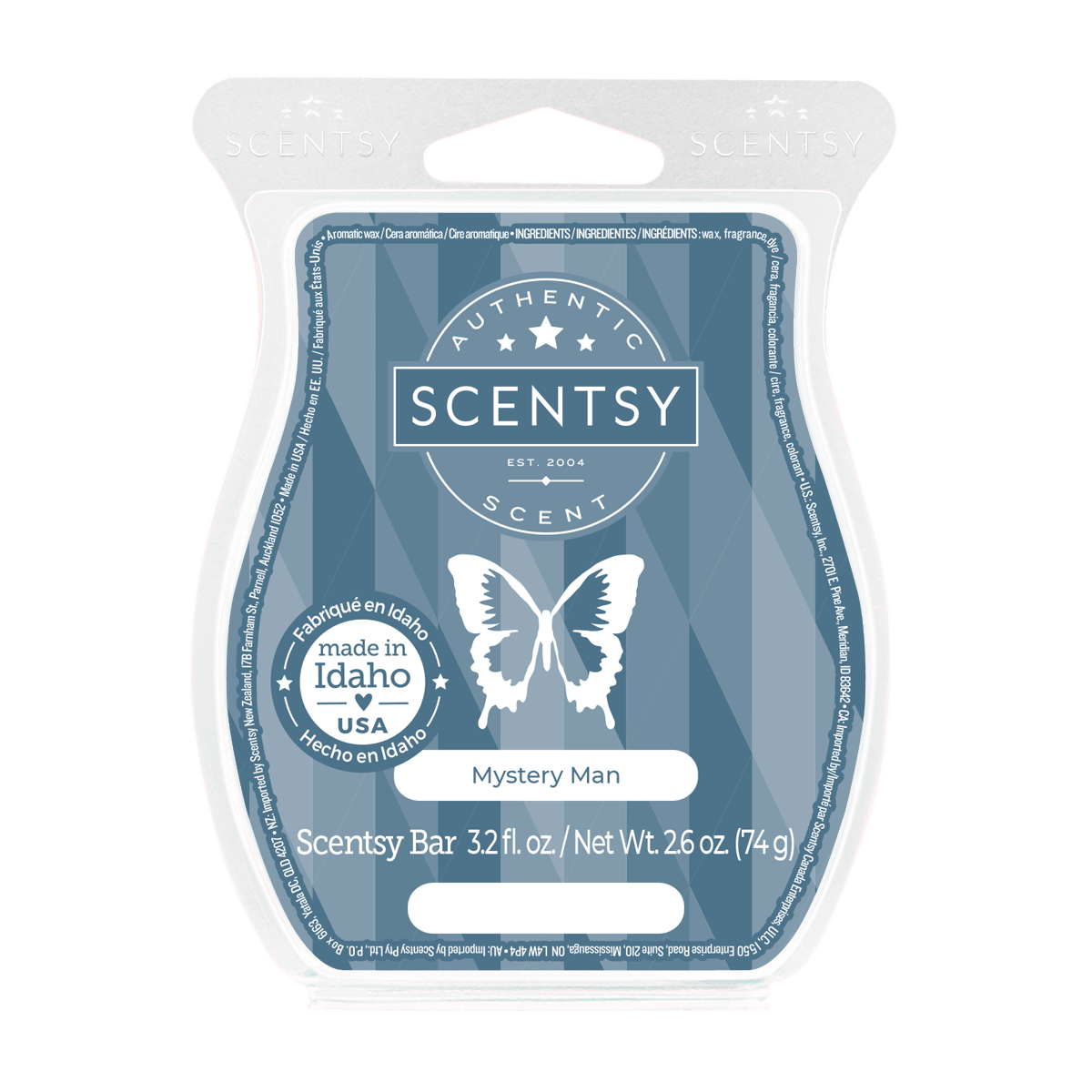 Mystery Man Scentsy Wax Bar with warm white cedar, citrusy bergamot and green verbena fragrance notes