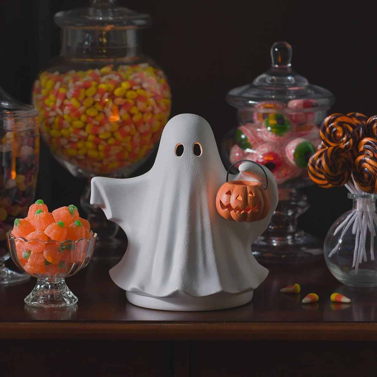 Boo’s Treats Scentsy Warmer styled with colourful Halloween candy and trick-or-treat décor